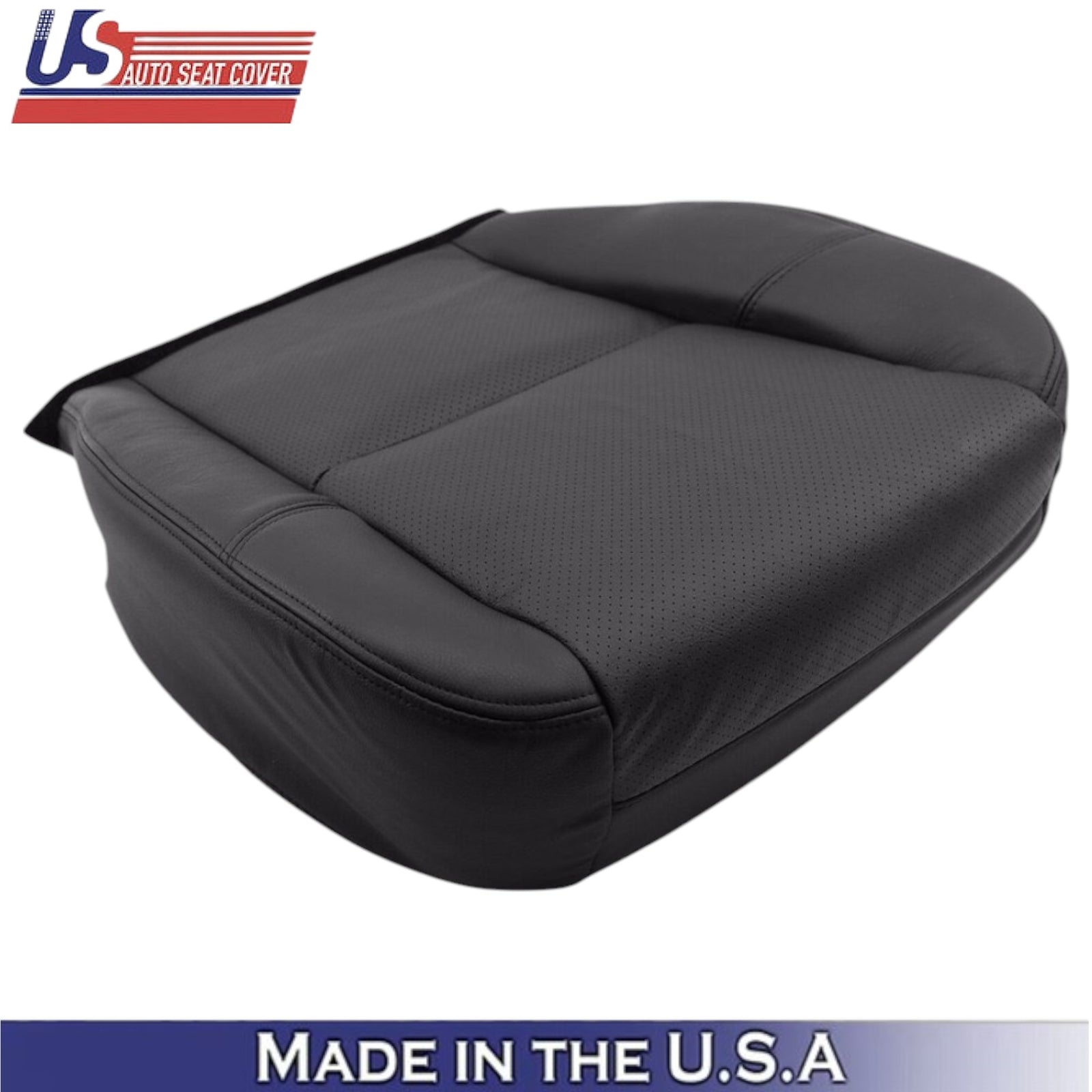2009-2014 For GMC Sierra Denali Genuine Leather Front Seat Covers Ebony (Black)