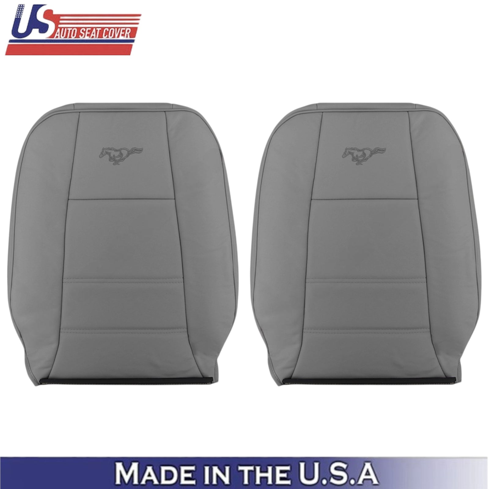 1999-2004 For Ford Mustang V6 Leatherette Front Top Seat Covers Medium Graphite