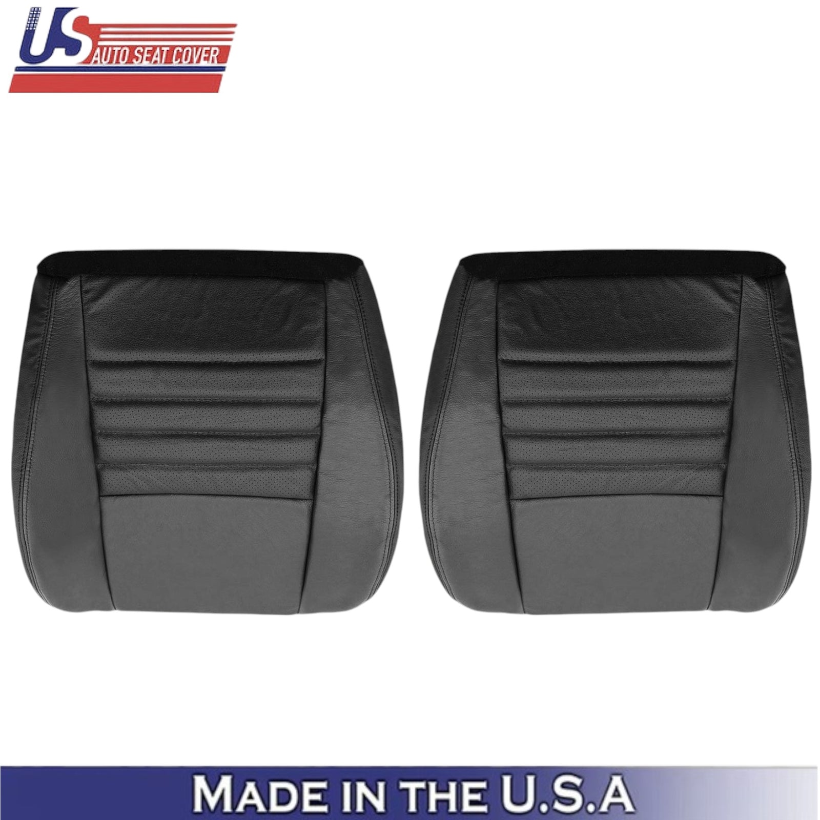 1999-2004 For Ford Mustang GT Genuine Leather Front Seat Covers Dark Charcoal