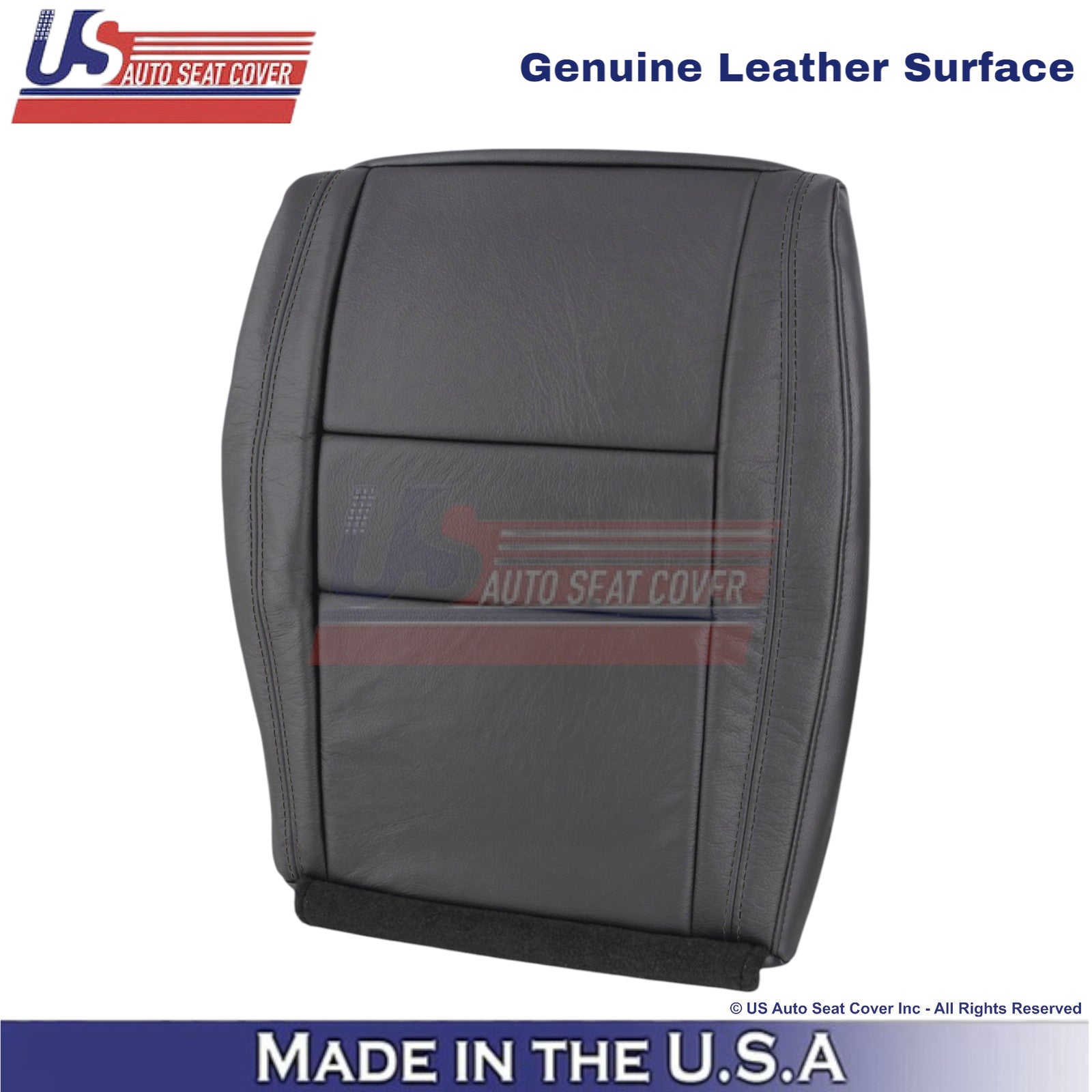 2011-2025 For Dodge Durango Genuine Leather Front Driver Bottom Seat Cover Black