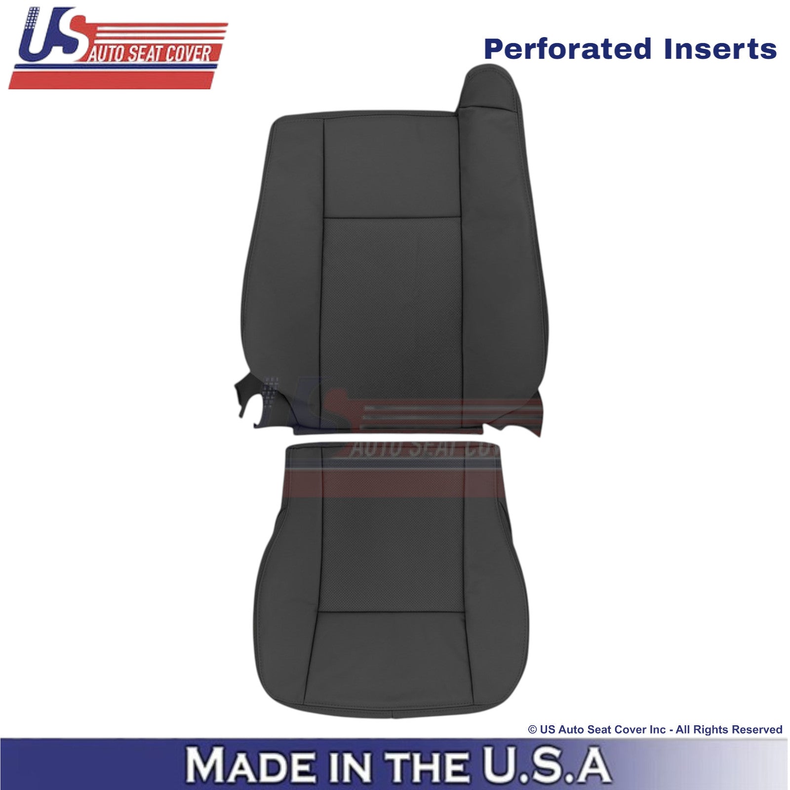 2003-2007 Fits Cadillac CTS Leather Driver Top & Bottom Replacement Covers Black