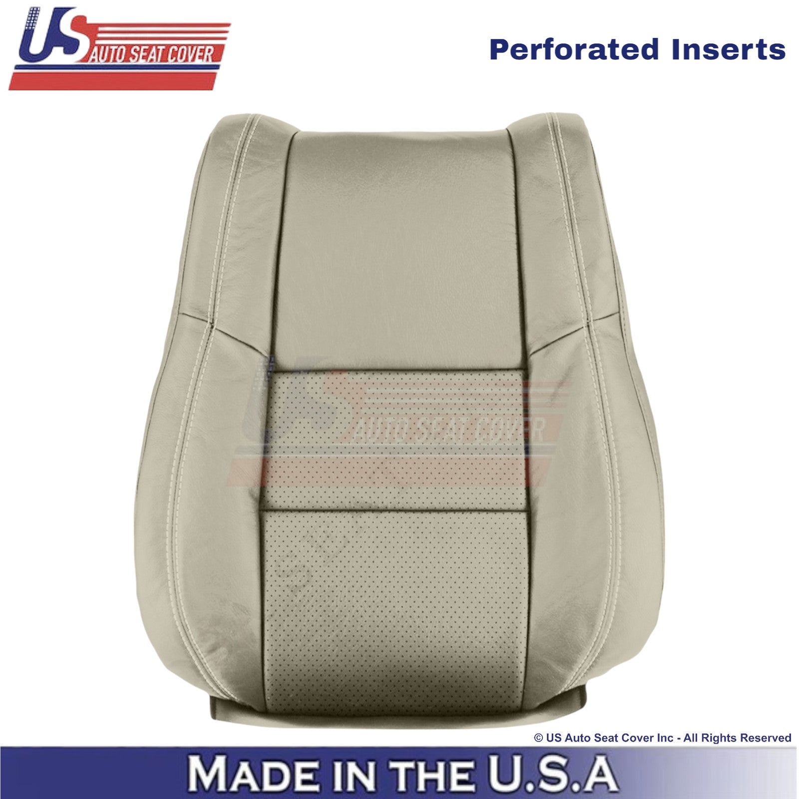 2011-2022 For Dodge Durango Leather Perf. Front Top Covers Light Frost Beige
