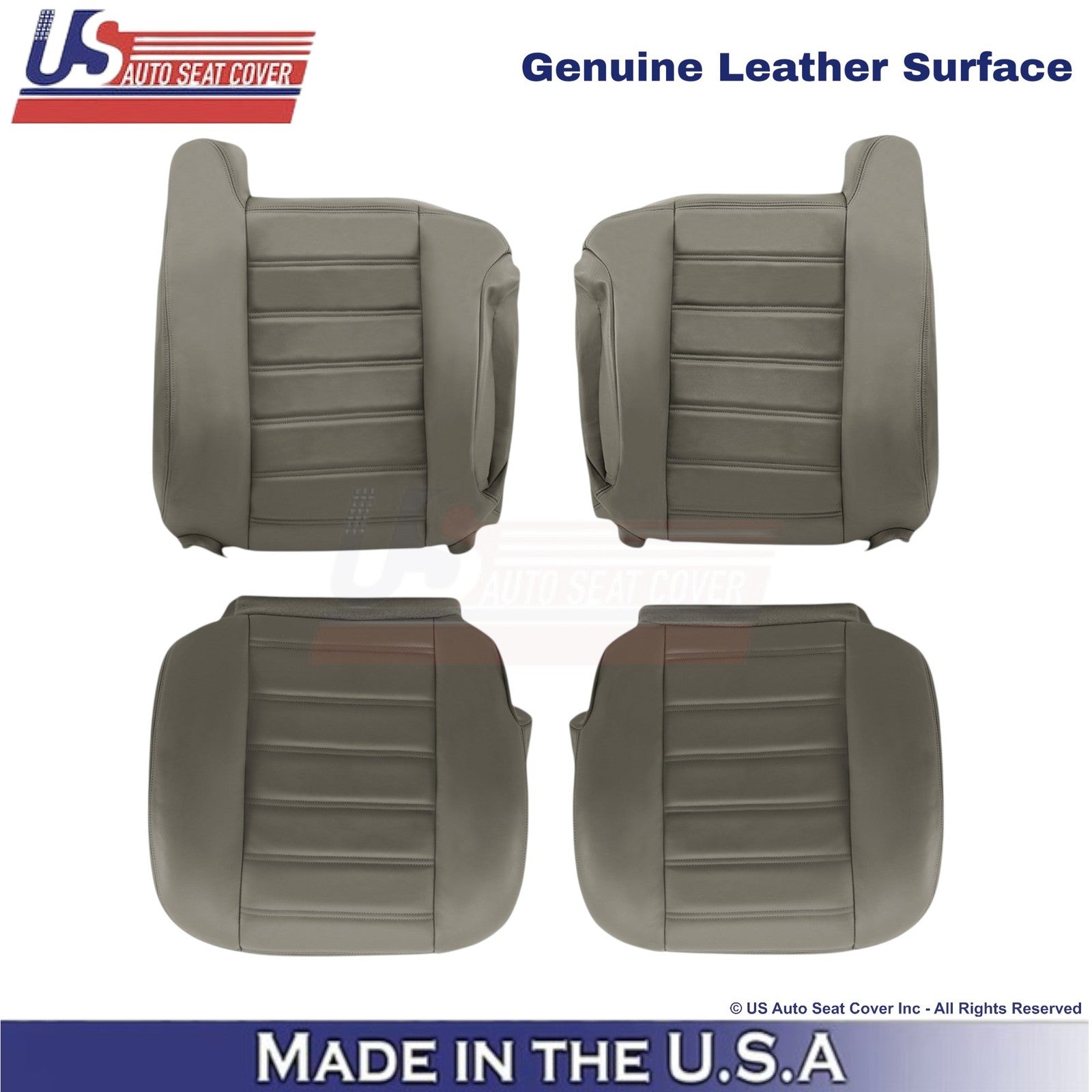 2003-2007 For Hummer H2 Genuine Leather Front Replacement Covers Wheat Gray