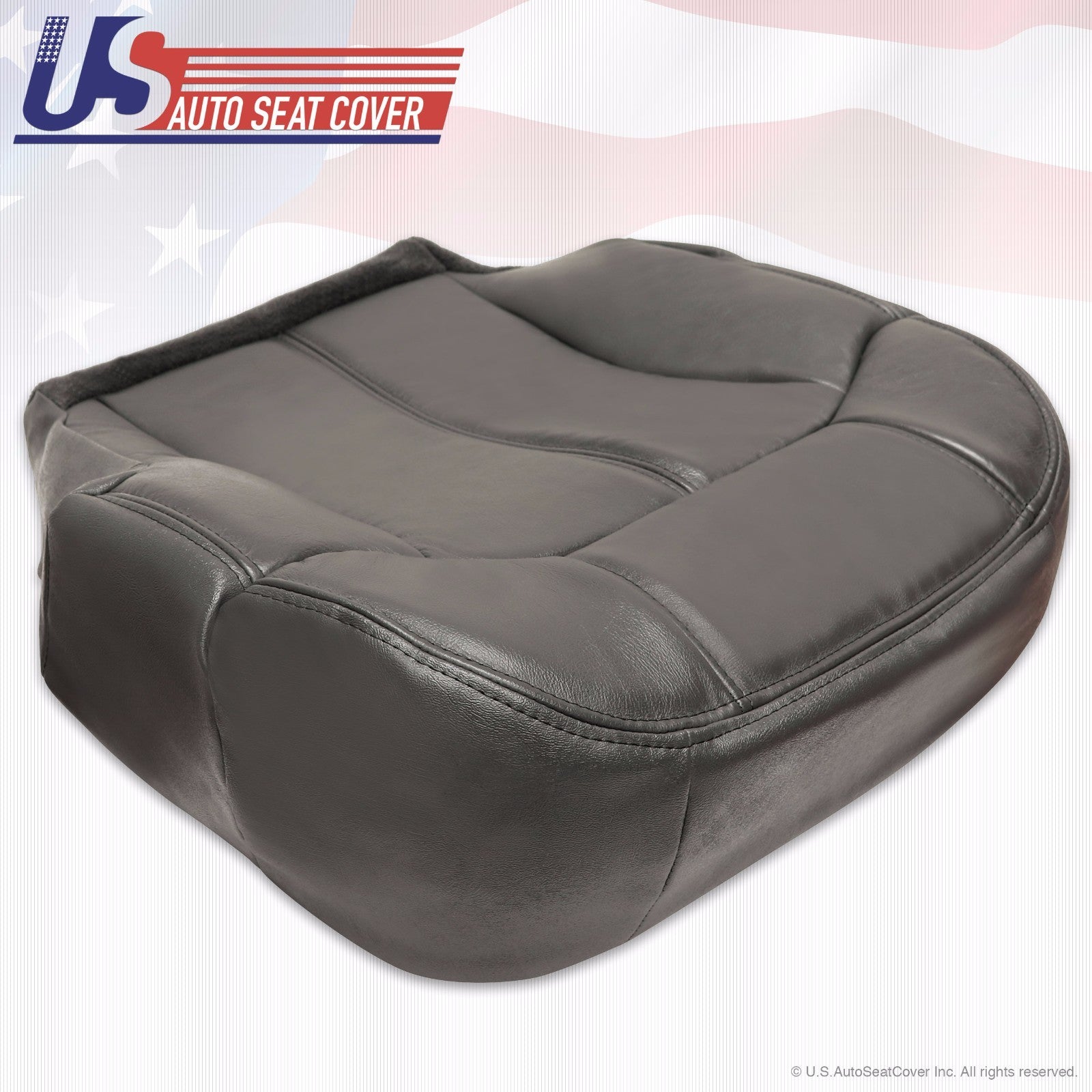 1999-02 Sierra Heated 4WD Driver Bottom Leather Seat Cover graphite dark Gray