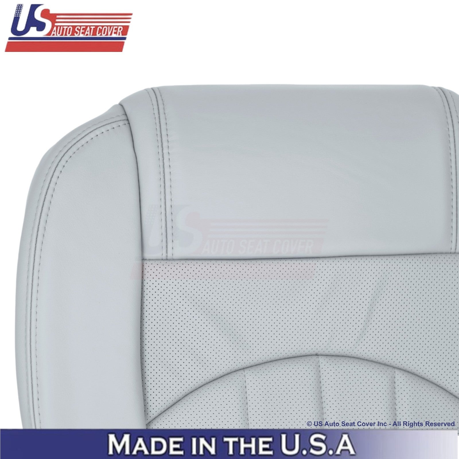 2013-2017 Fits Chevy Traverse Genuine Leather Perf. Front Covers Light Titanium