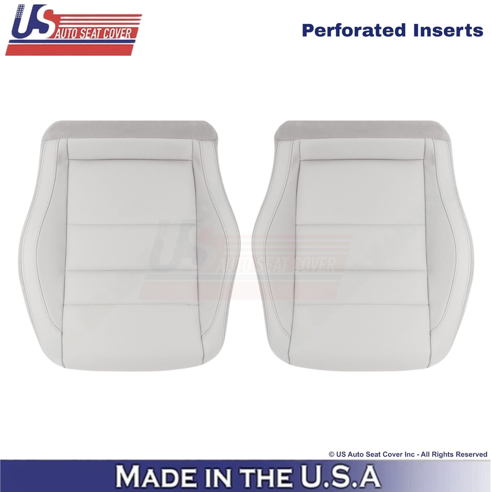 2010-2017 For Mercedes Benz E350 Coupe Leatherette Perf Front Bottom Covers Gray