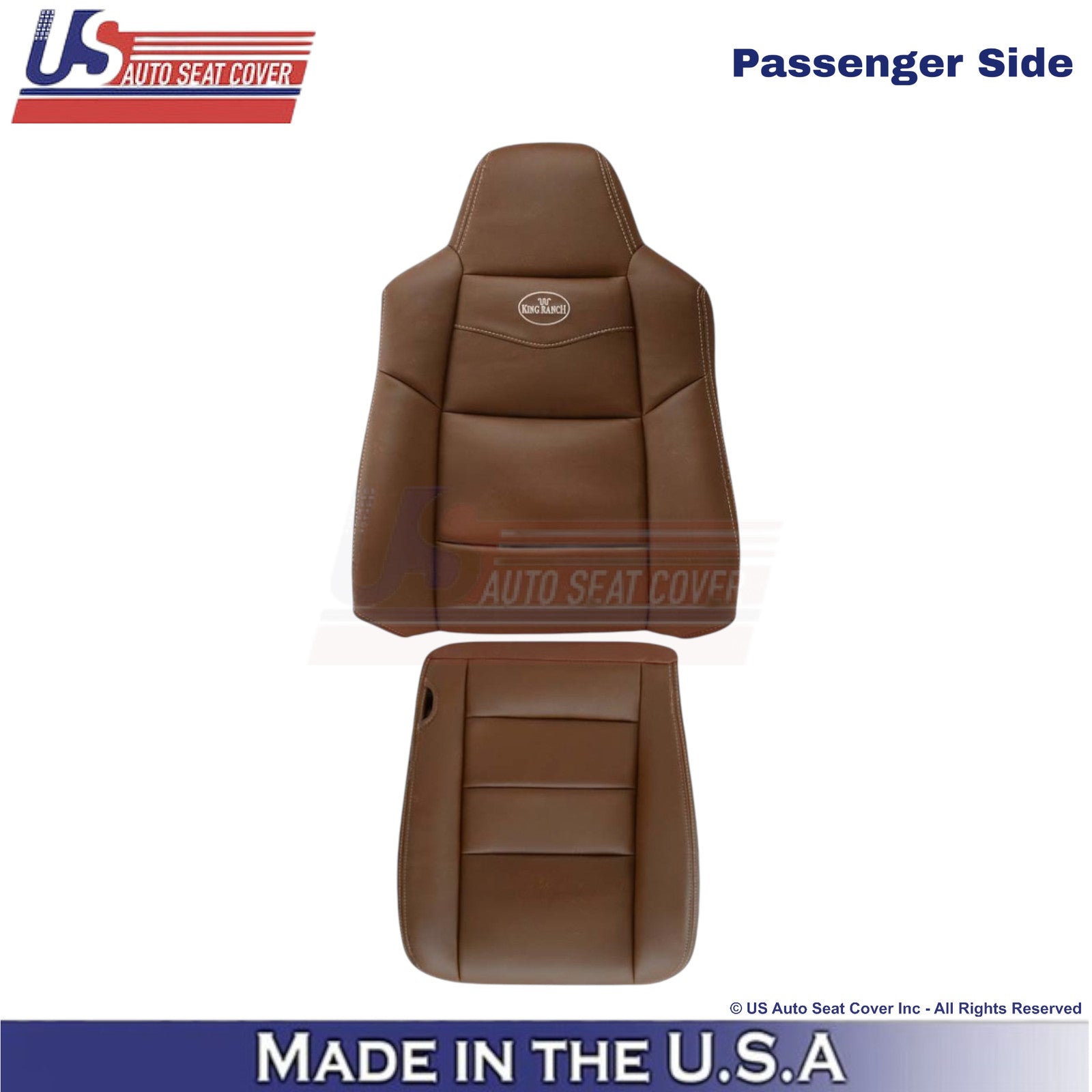 2003-2007 For Ford F250 F350 King Ranch Leatherette Front Passenger Covers Brown
