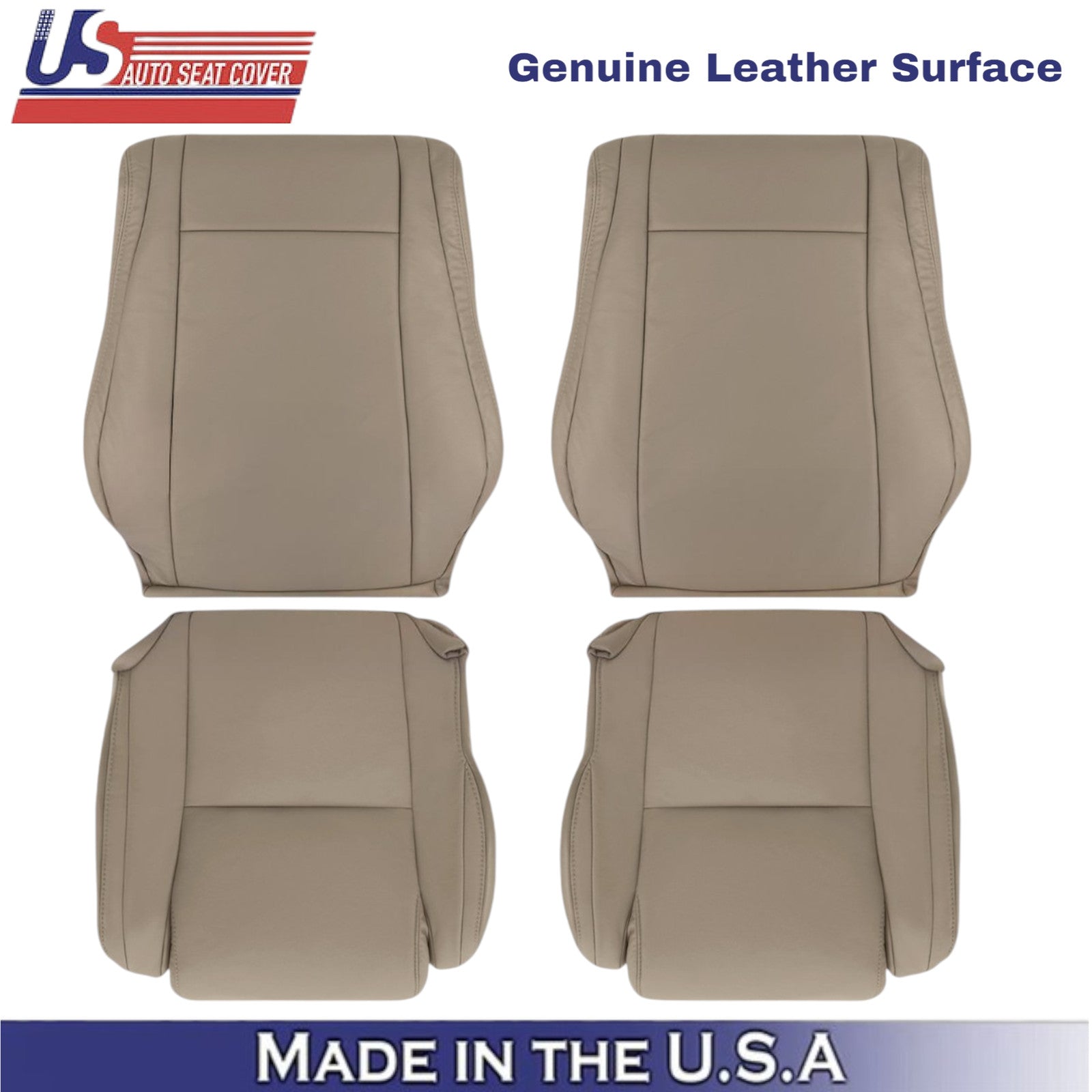2007-2013 For Toyota Tundra Genuine Leather front Replacement Covers Sand Beige