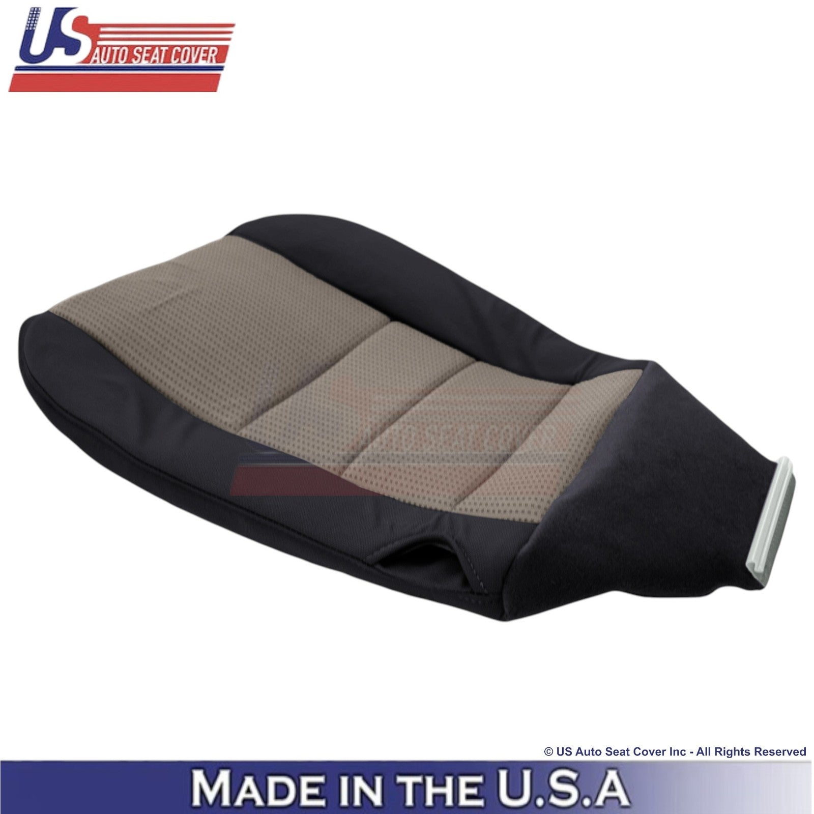 2008-2010 Fits Ford F-250 XLT Cloth Front Bottom Seat Covers 2-Tone Black & Gray