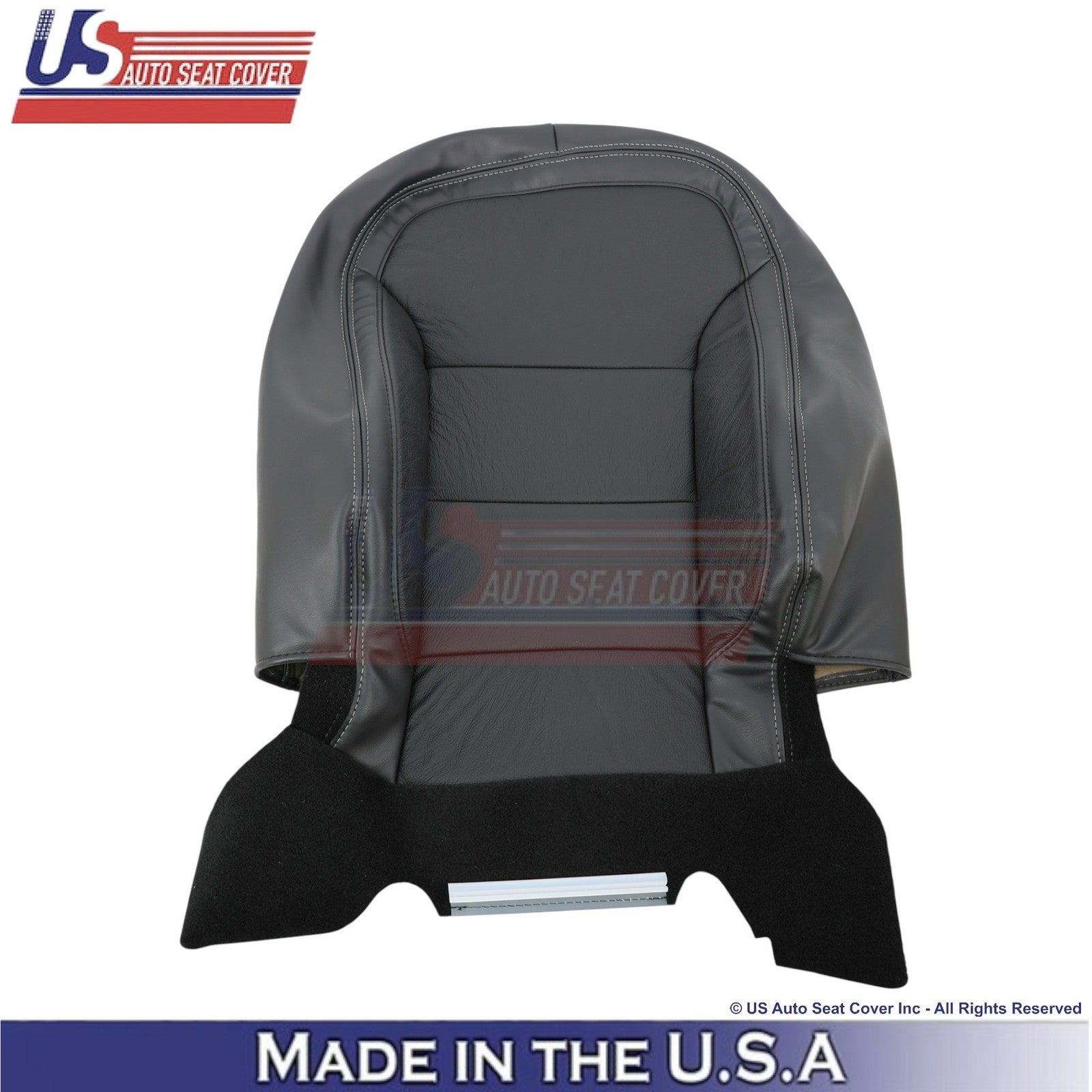 2013-2015 For Chevy Malibu Genuine Leather Front Side Covers Black w/white Stch