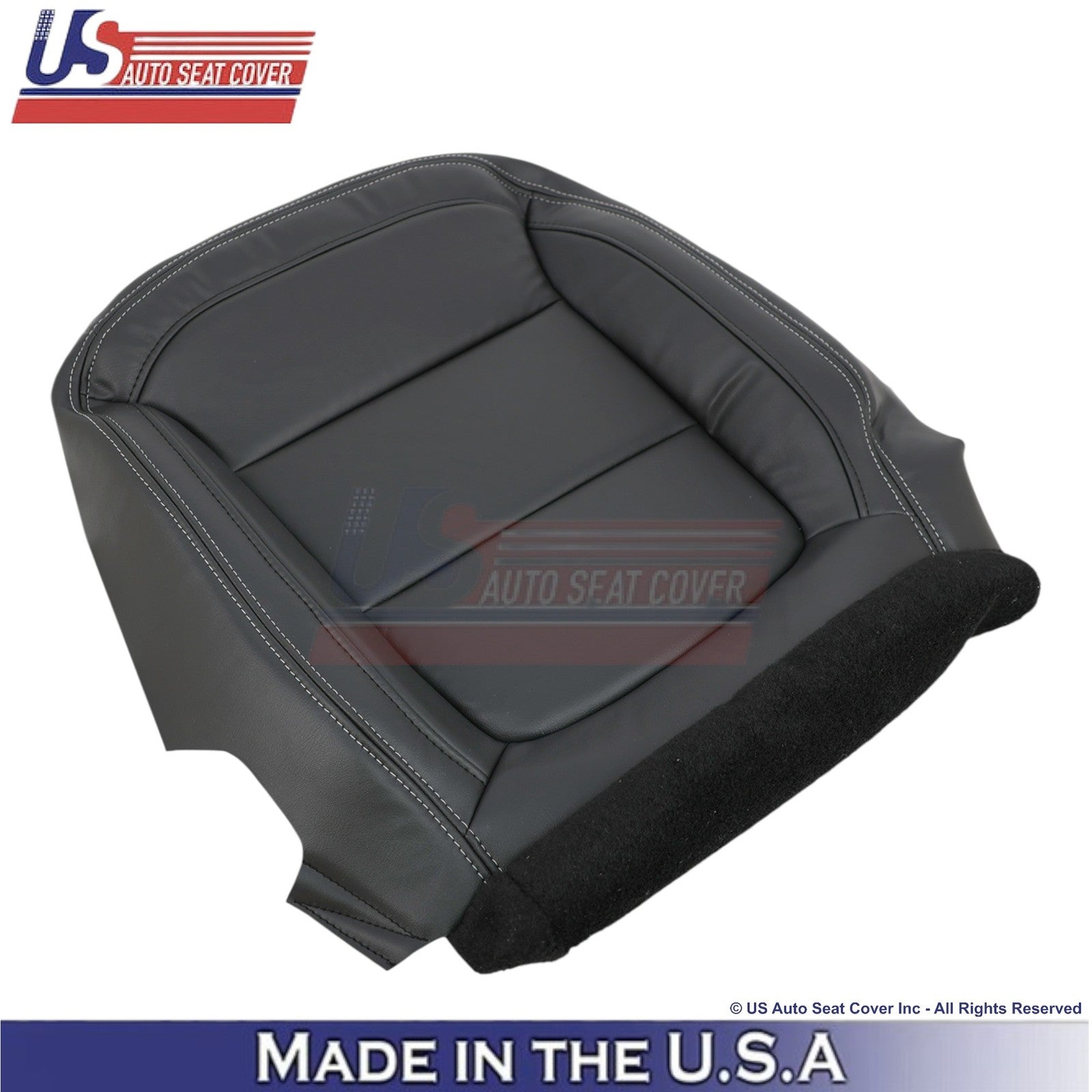 2013-2015 For Chevy Malibu Genuine Leather Front Side Covers Black w/white Stch