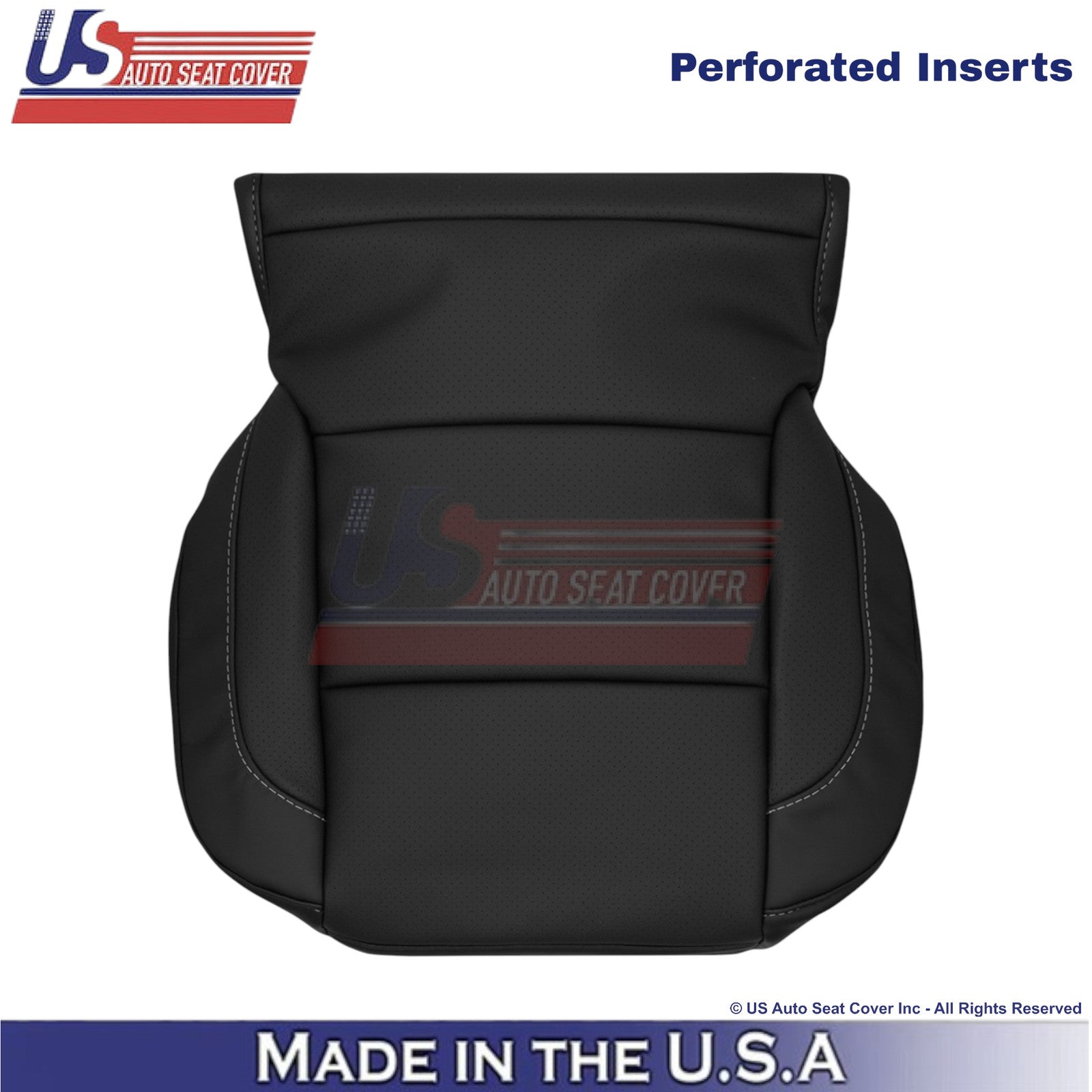 2015-2020 Fits Chevy Tahoe Leatherette Perf Driver Bottom Seat Cover Jet Black