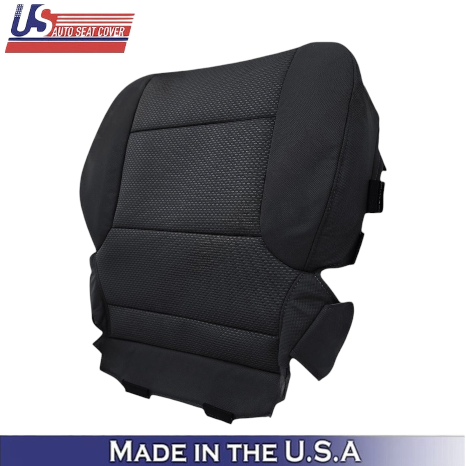 2014-2019 For Chevrolet Silverado Fabric Cloth Front Side Seat Covers Jet Black