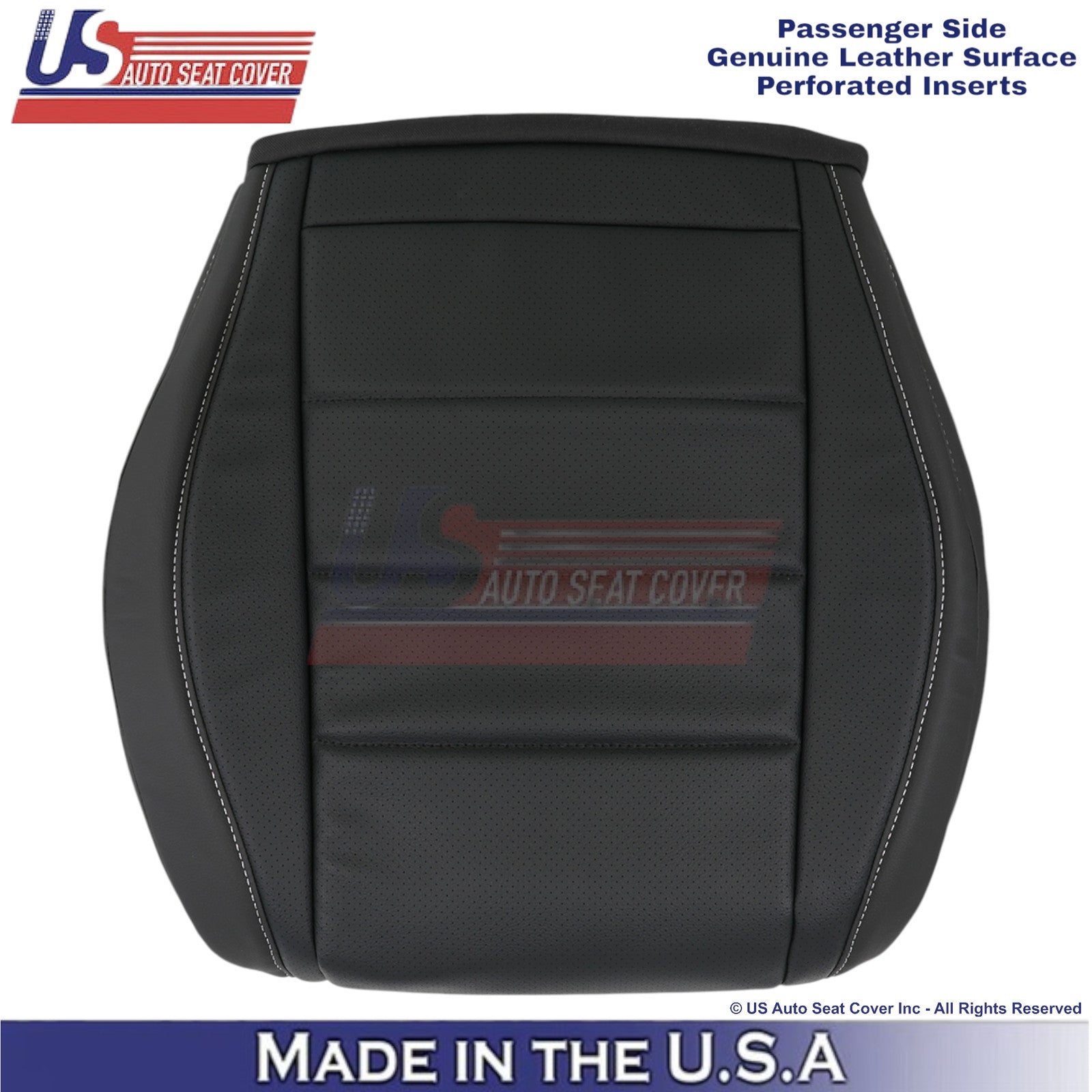 2020-2025 Mercedes-Benz GLE350 GLE450 Genuine Leather Passenger Seat Cover Black