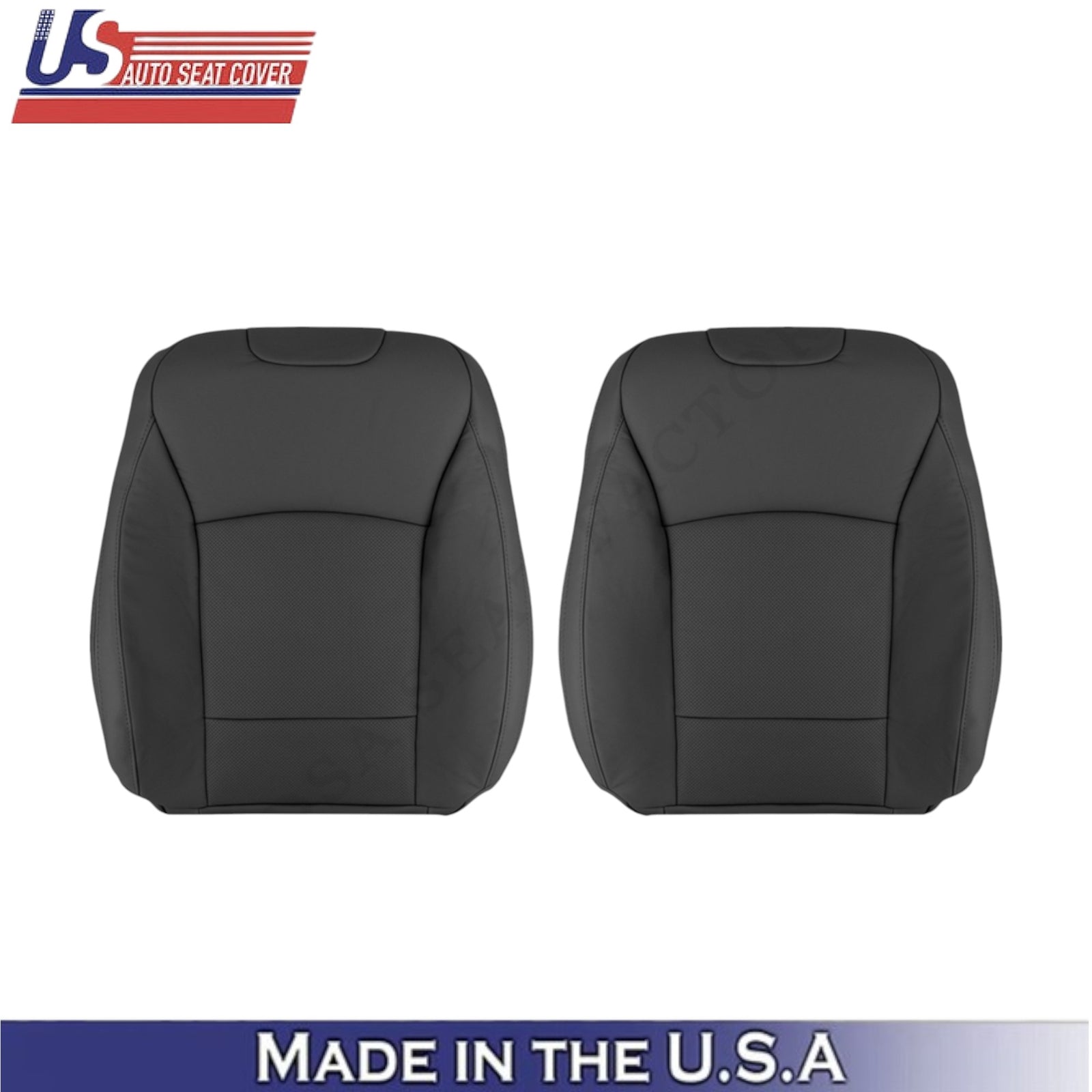 2015-2017 For Subaru Outback Leatherette Front Top Seat Covers Slate Black
