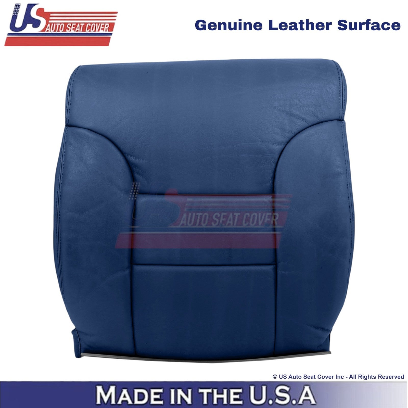 1995-1999 Fits Chevy Suburban Genuine Leather Driver Top Seat Cover Navy Blue