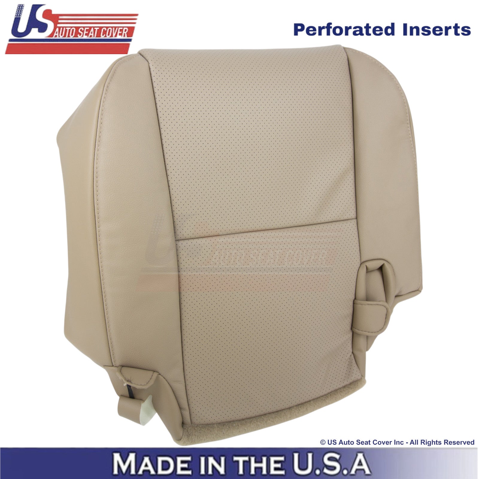 2011 Fits Toyota Tundra Leather Perf. Rear Right Bottom Seat Covers Sand Beige