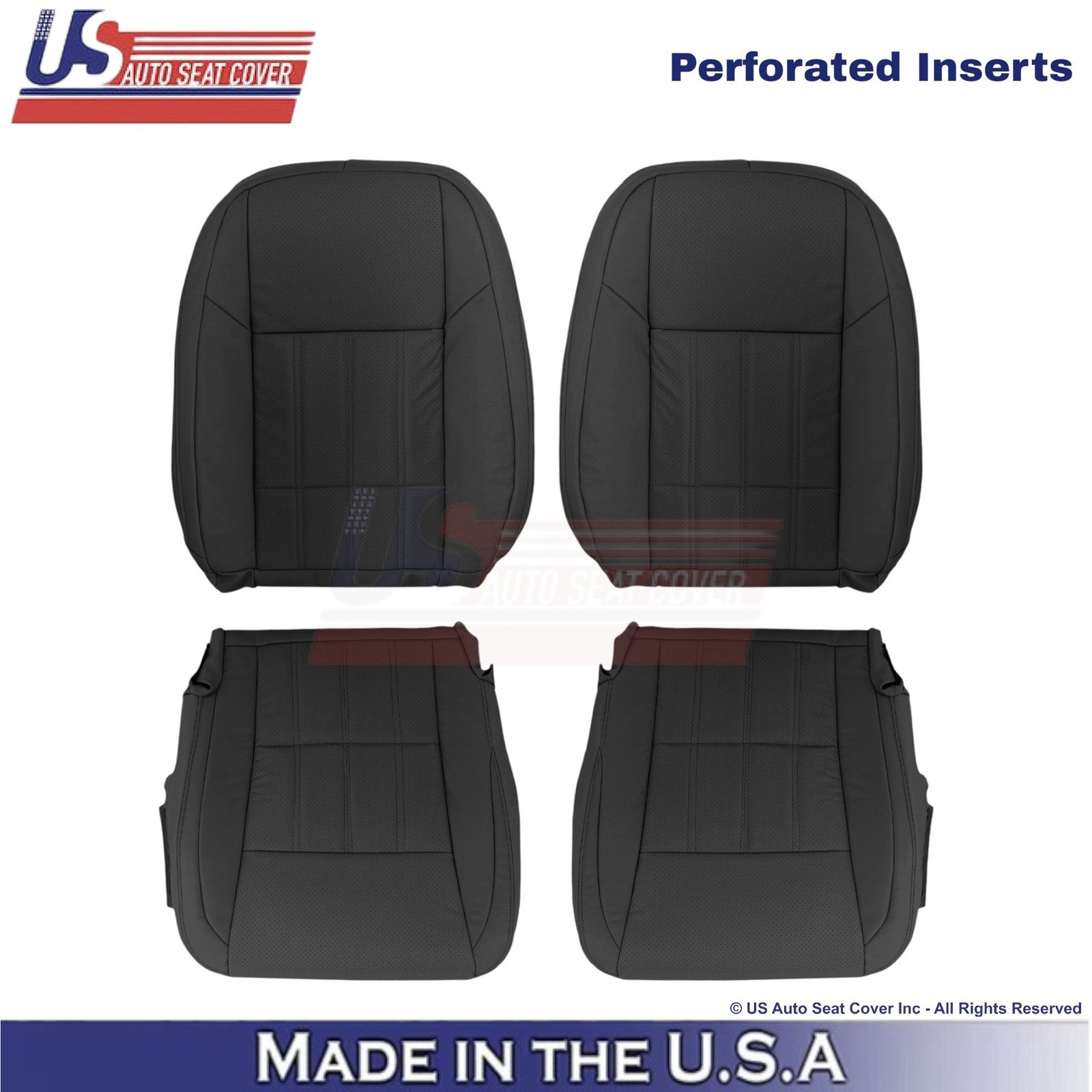2016-2018 Fits Lexus ES 350 Leatherette Front Replacement Seat Covers Black