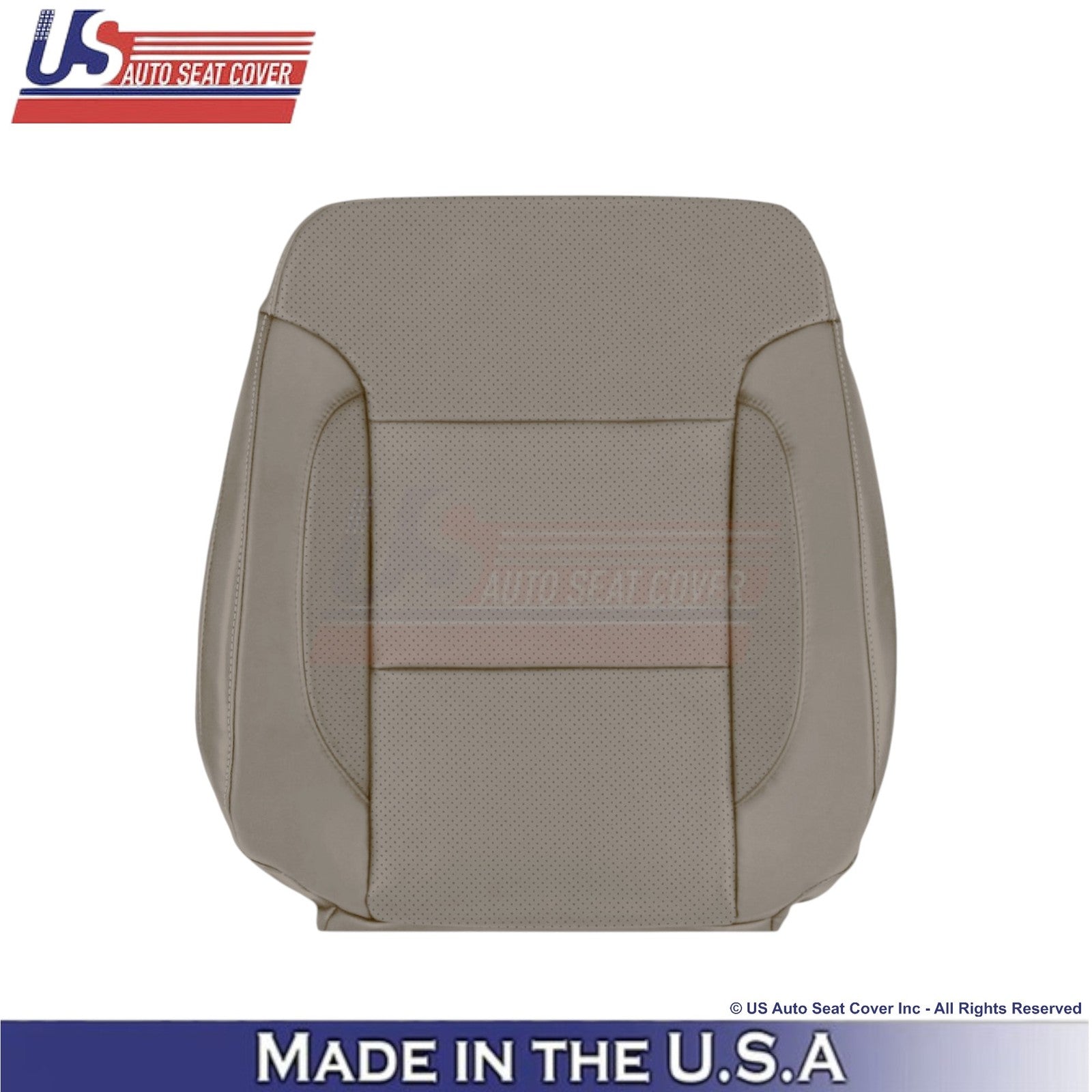 2014-2019 For Chevy Silverado 1500 LT LS Leather Perf Front Top Seat Covers Dune