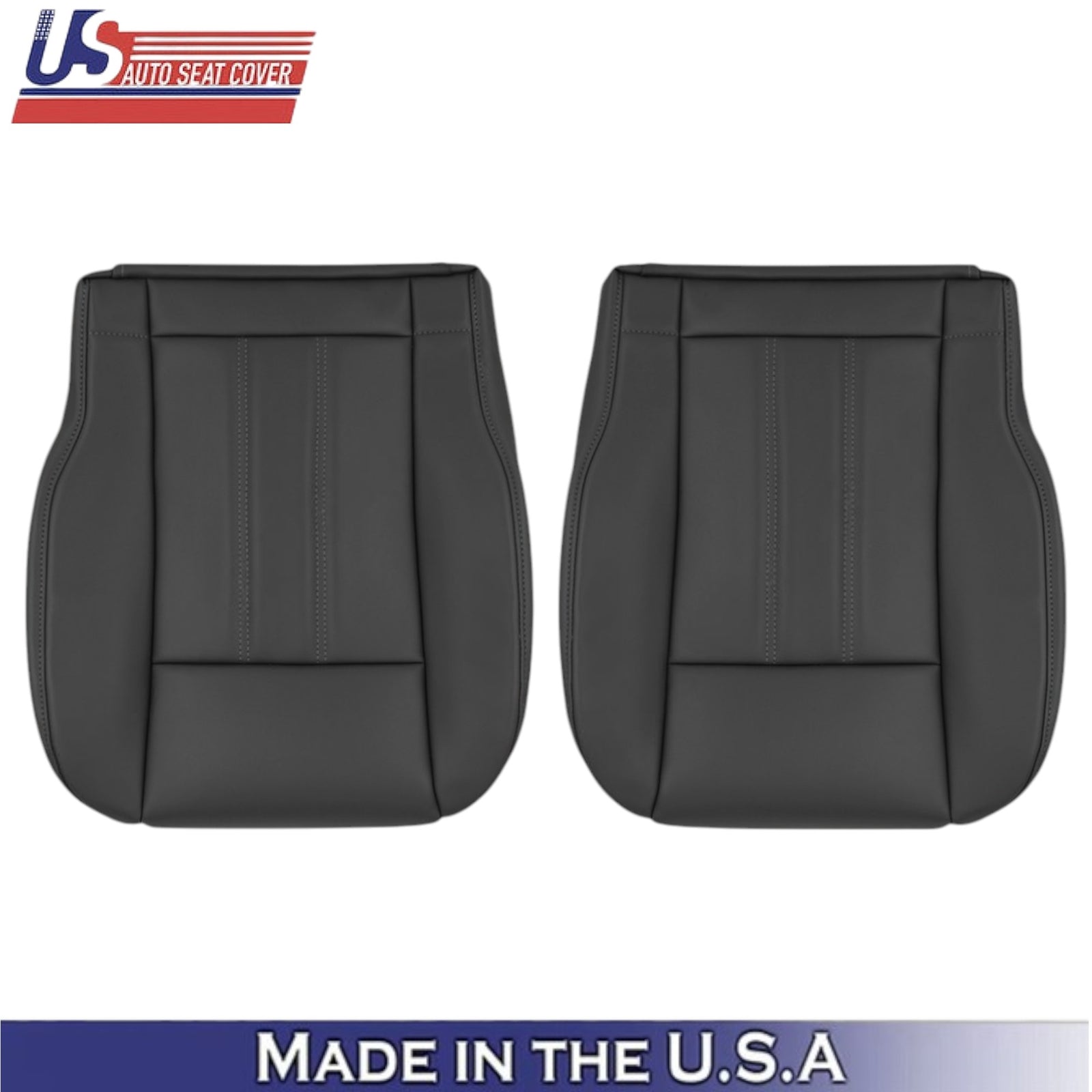 2008-2016 For Chrysler Town & Country Leatherette Front Bottom Seat Covers Black