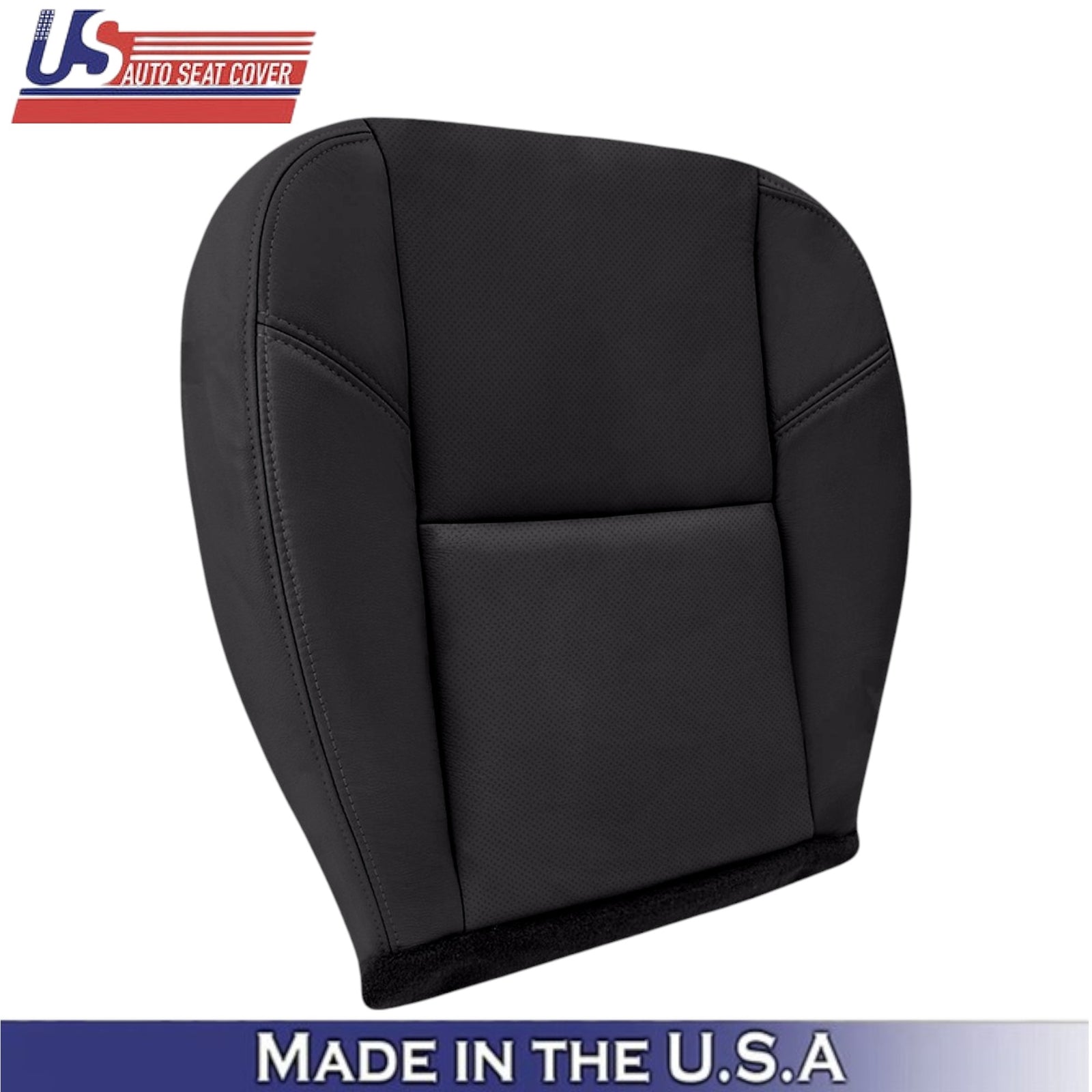 2009-2014 For GMC Sierra Denali Leatherette Driver Bottom Seat Cover Ebony Black