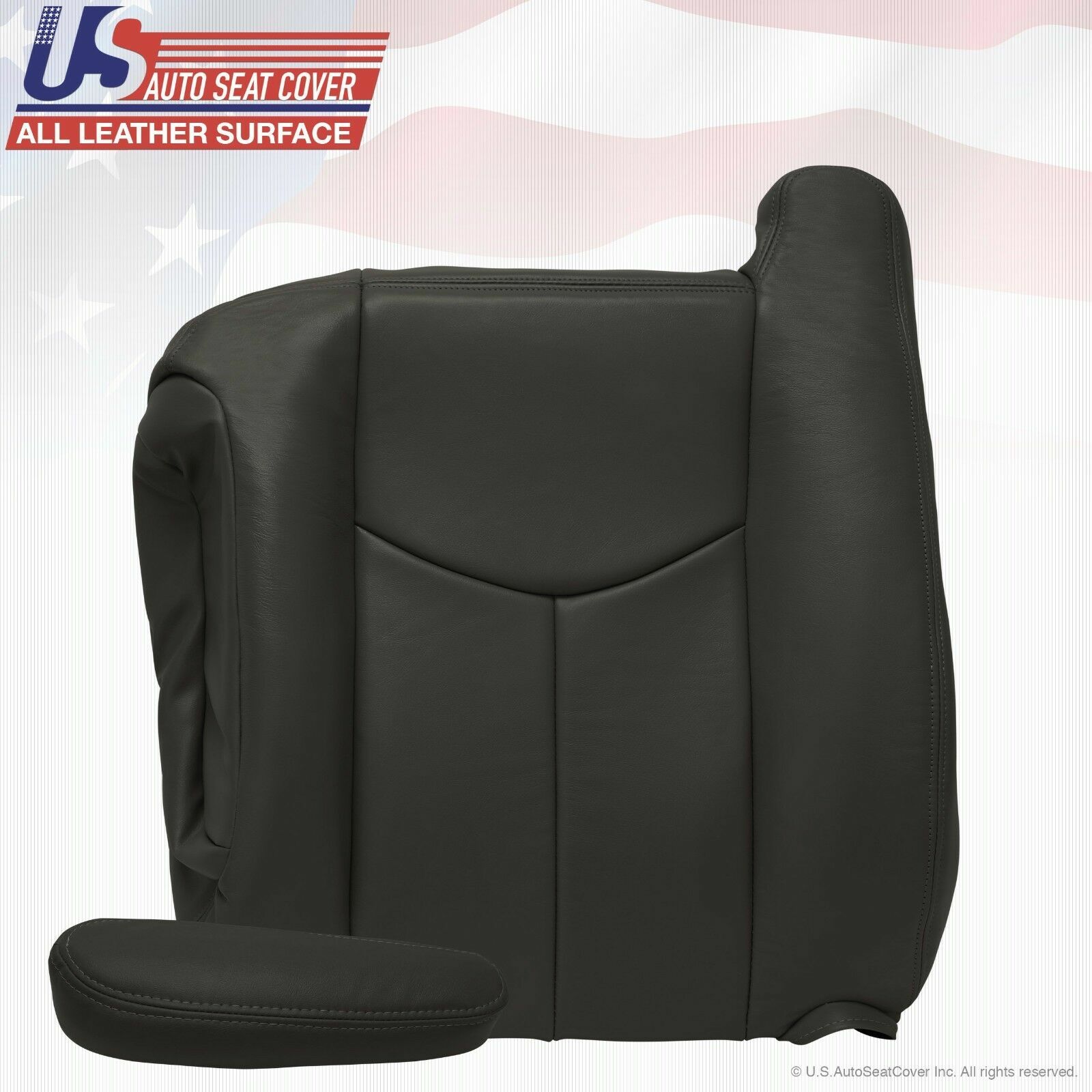 2004 CHEVY SILVERADO 2500 FRONT SEAT COVERS DARK GRAY LEATHER 692 + FOAM CUSHION