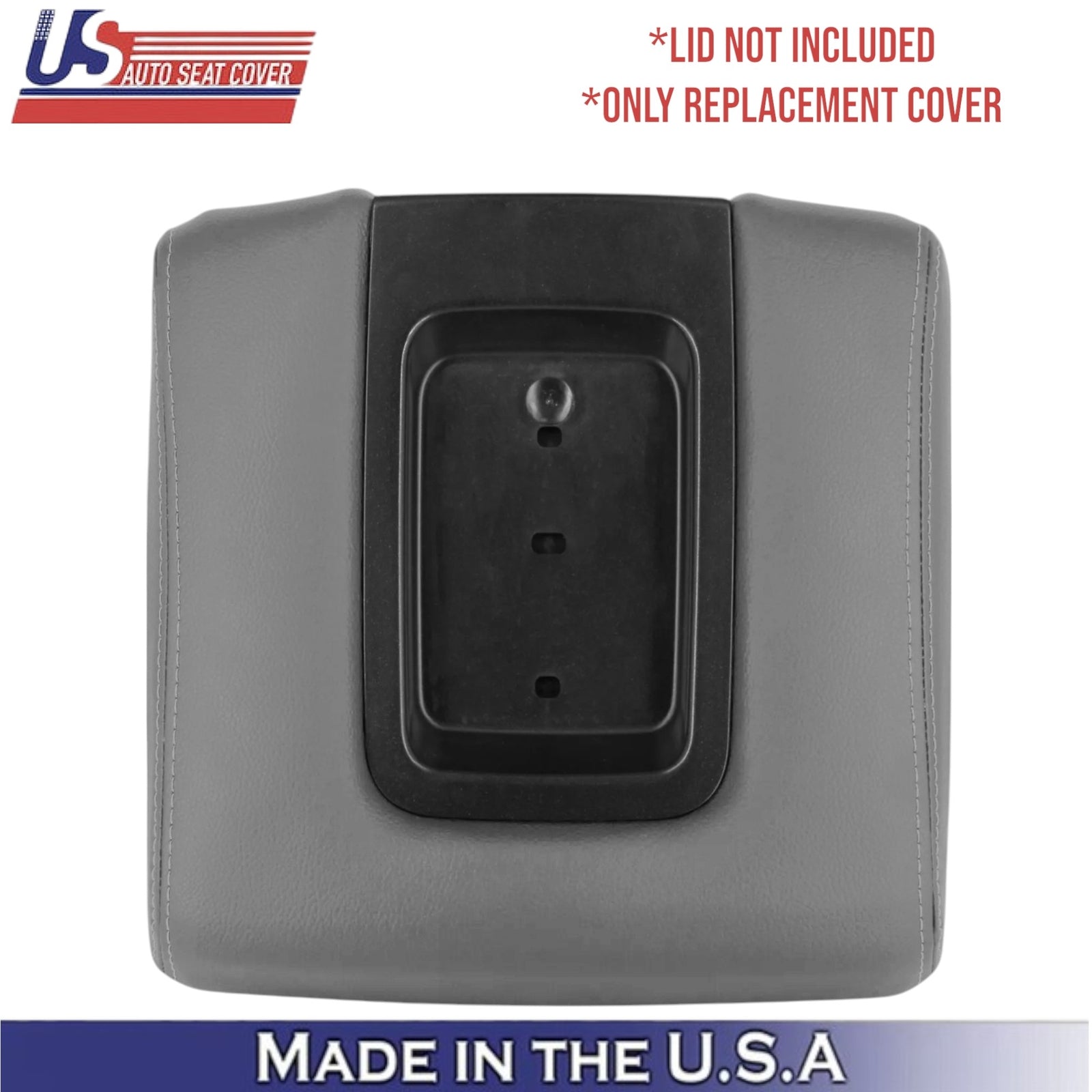 2014-2019 For Chevy Silverado Leatherette Center Console Lid Cover Dk Ash (Gray)