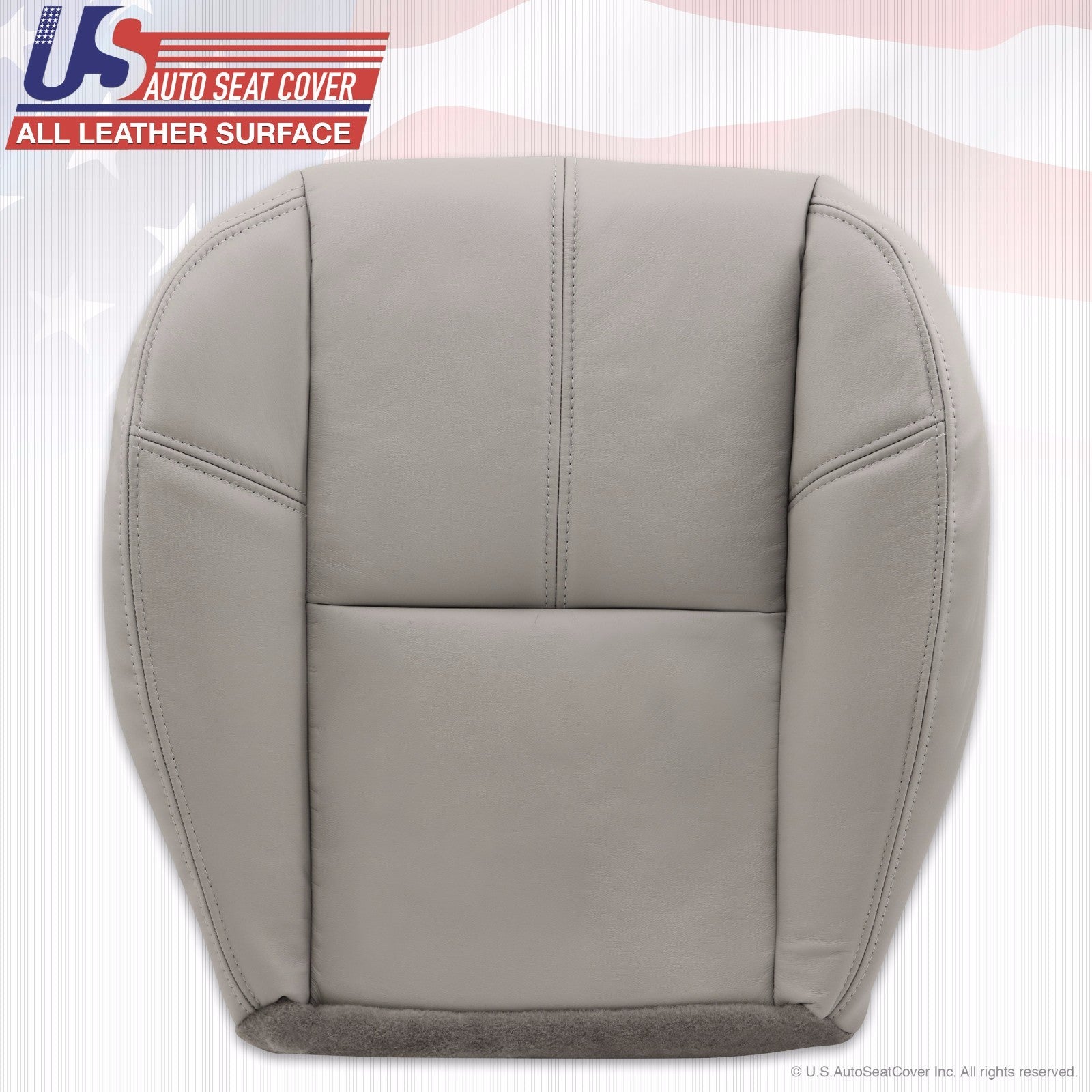 2007 - 2012 GMC Yukon Passenger Side Bottom Leather Seat Cover Light Gray