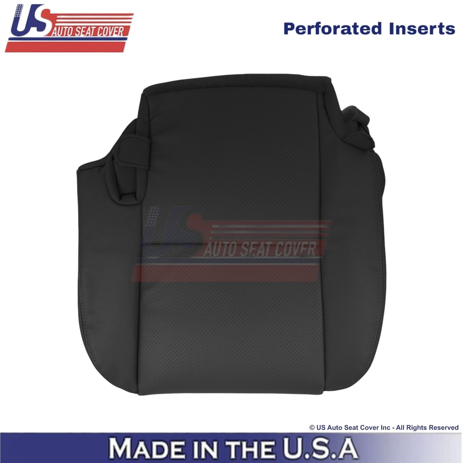 2010-2013 Fits Toyota Tundra Leather Perf. Rear Left Bottom Seat Cover Black