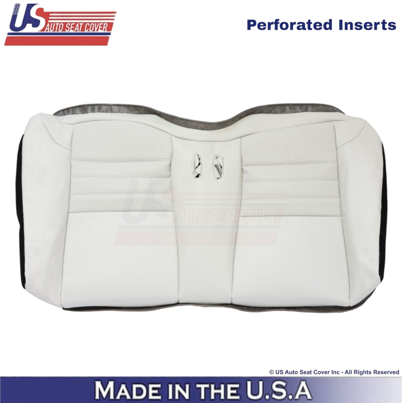 1999-2004 For Ford Mustang GT Leather Rear Bench Bottom Seat Cover Oxford White