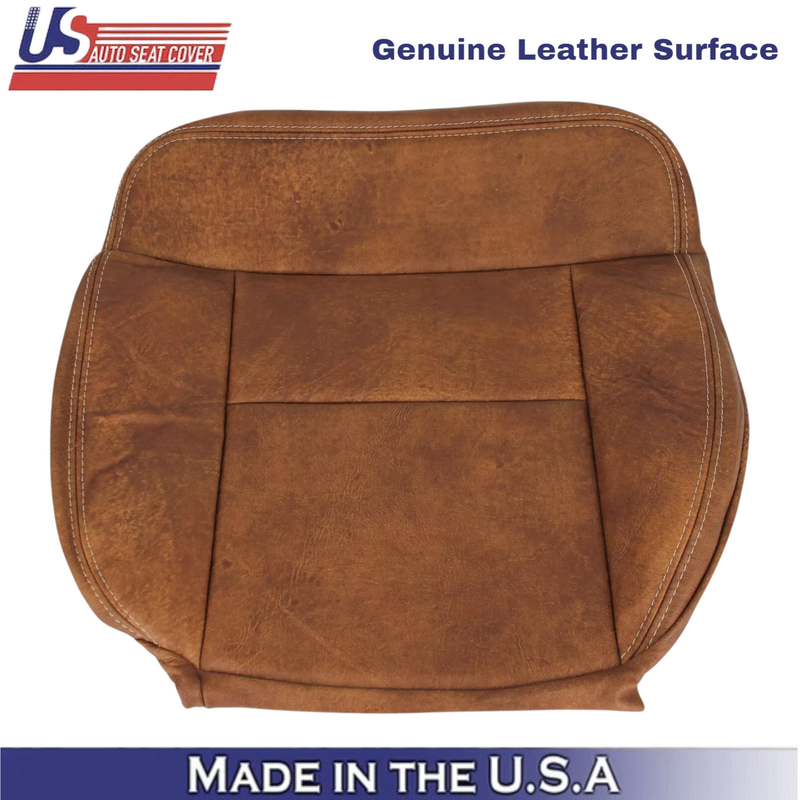 2004-2008 For Ford F-150 King Ranch Leather Driver Bottom Seat Cover Brown
