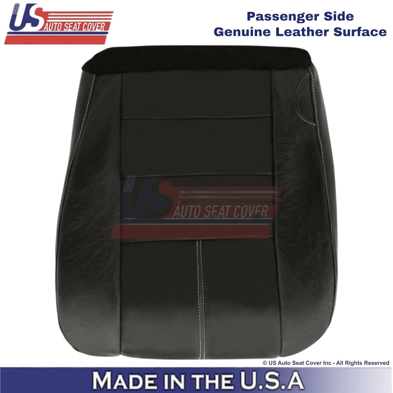 2008-10 For Ford F250-550 FX4 Leather Passenger Bottom Cover Black/White stitch