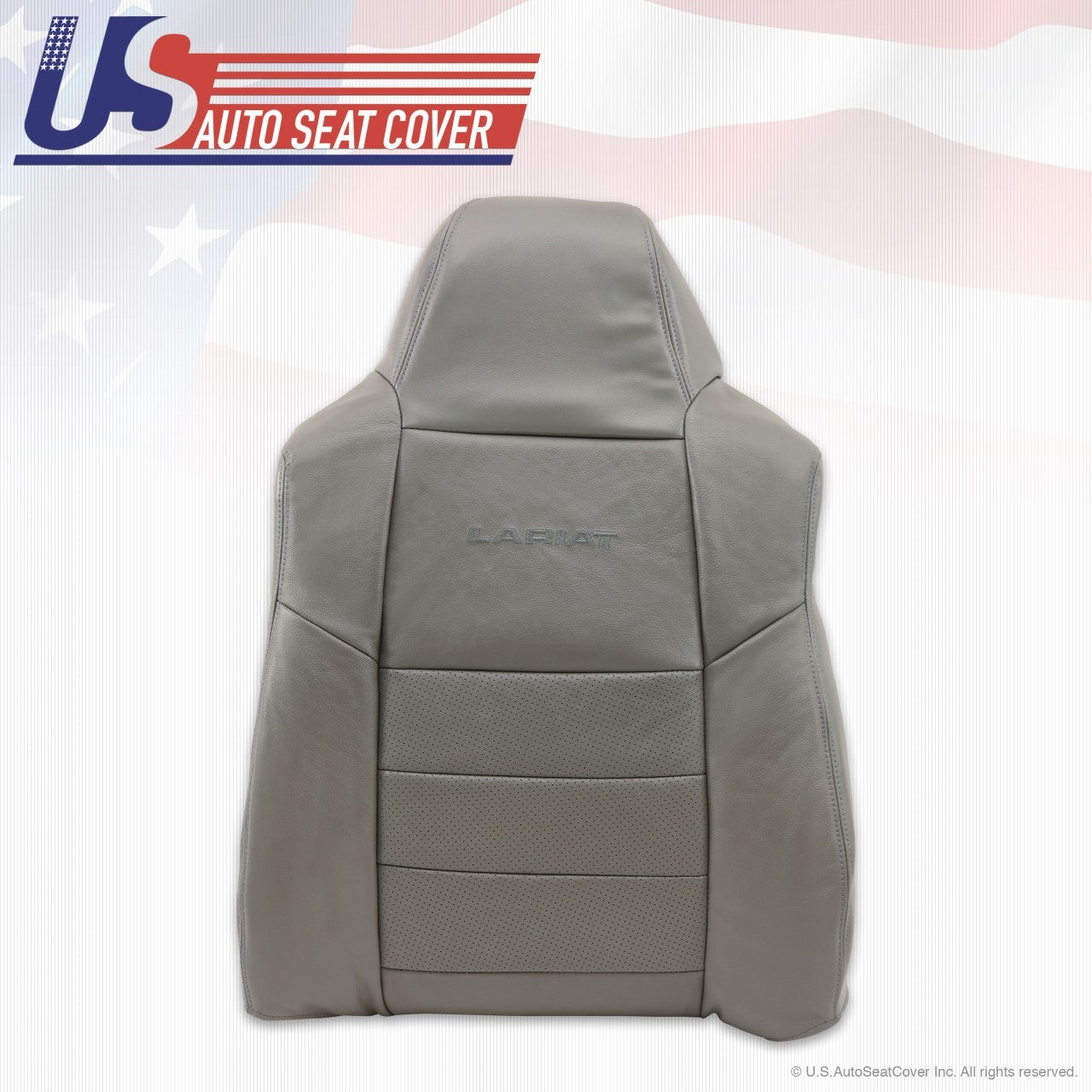 2002 - 2007 Ford F-250 Diesel 4X4 Driver Bottom & Back Leather Seat Covers Gray