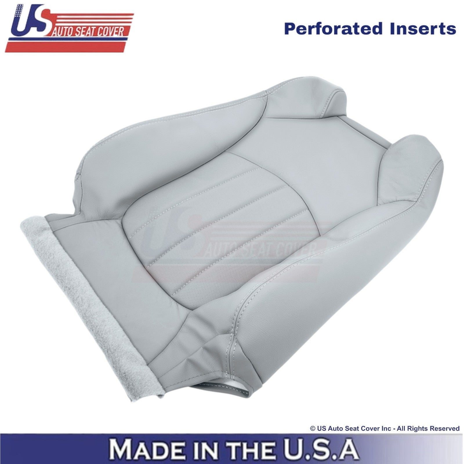 2013-2017 Fits Chevy Traverse Leather Perf. Front Seat Covers Light Titanium