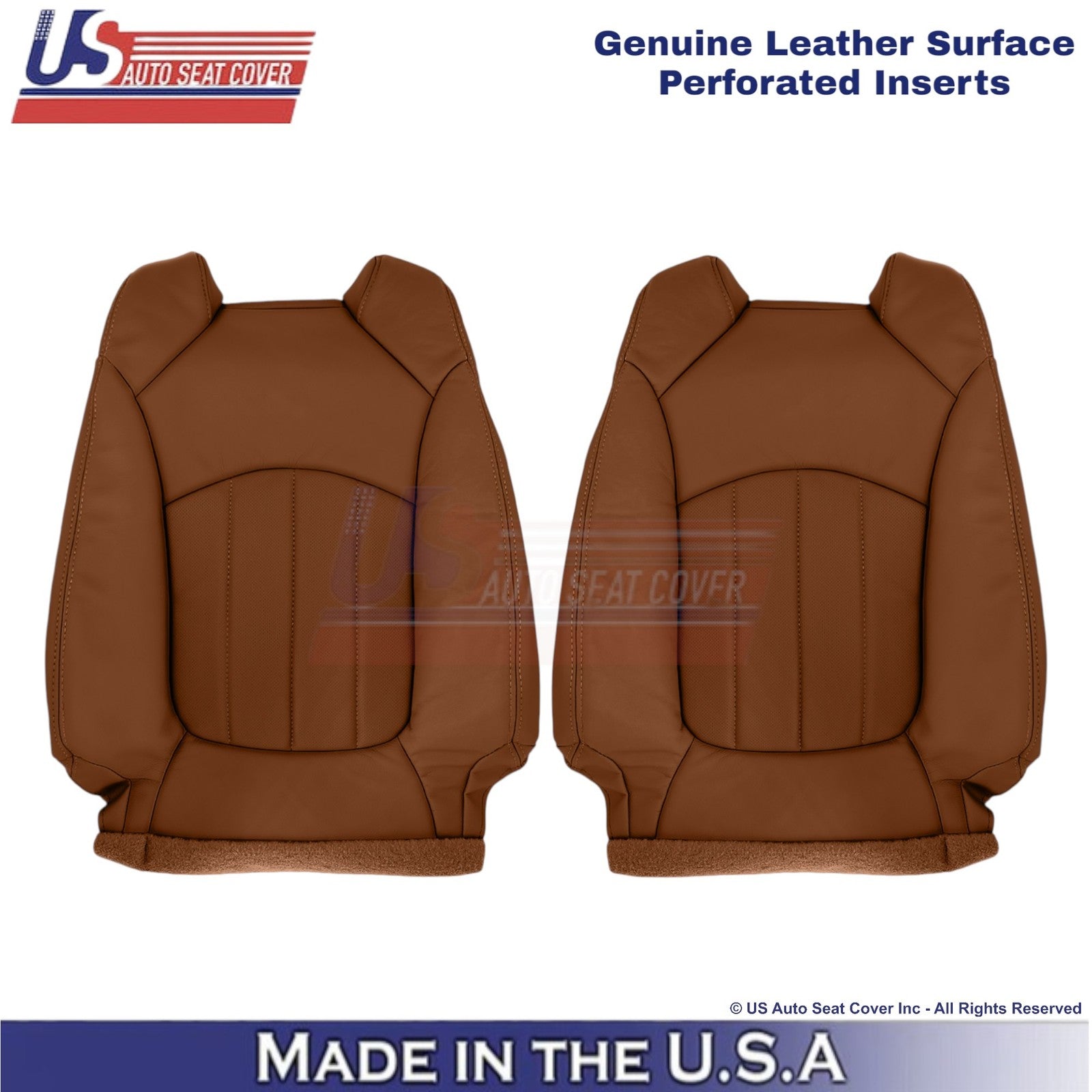 2015-2017 Fits Chevy Traverse Genuine Leather Perf. Front Seat Covers Saddle Up
