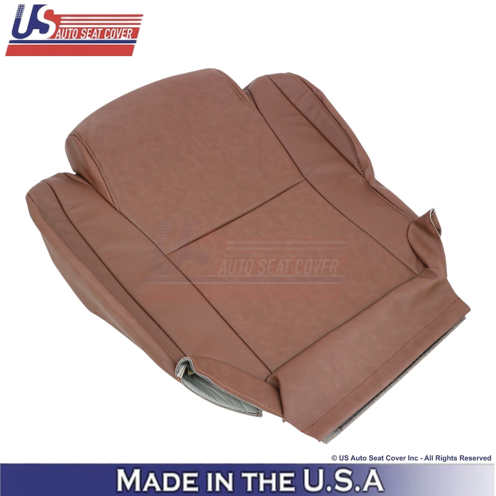 2007-2013 For Toyota Tundra Leather Perforated Front Bottom Seat Covers Red Rock