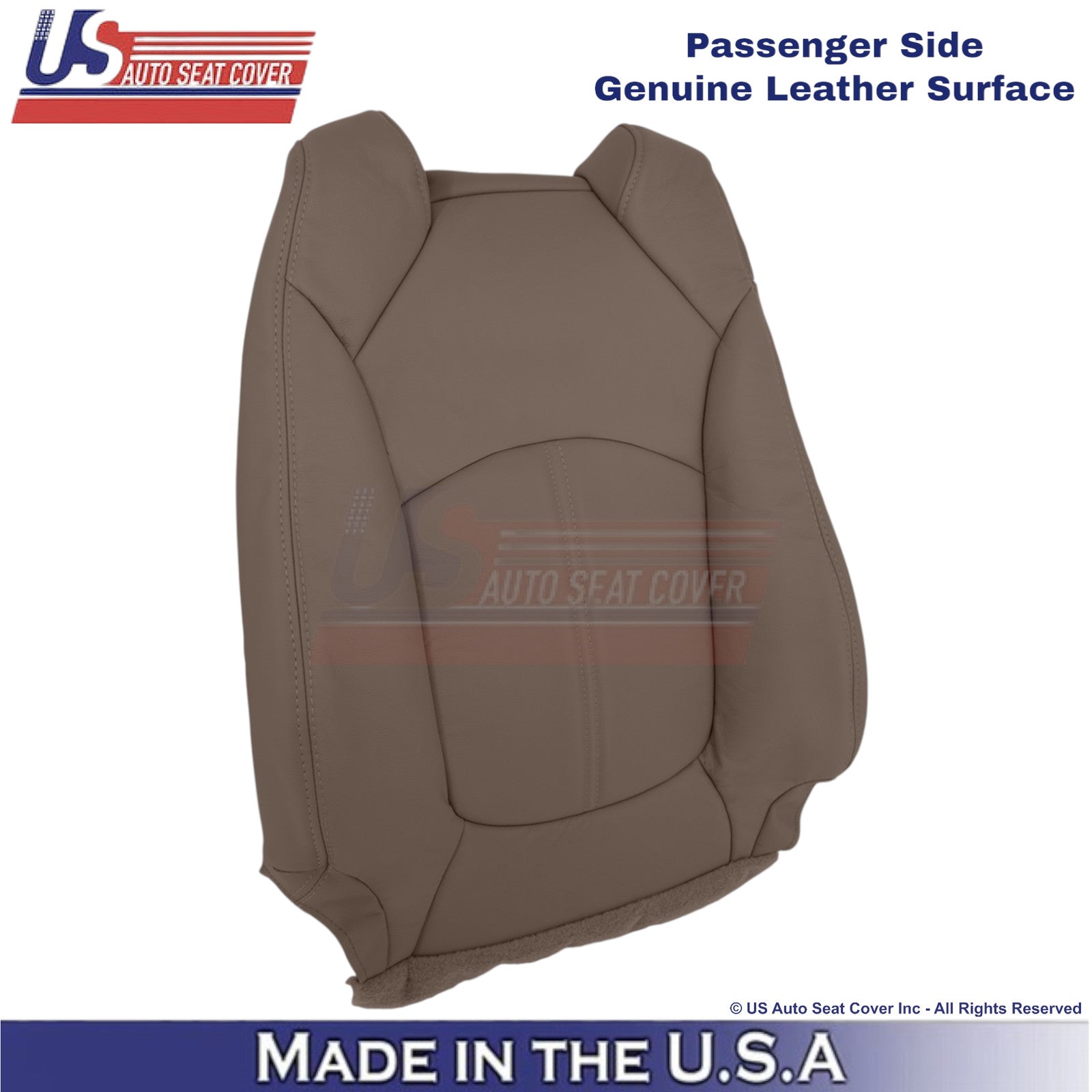 2013-2016 Fits GMC Acadia Genuine Leather Passenger Top Seat Cover Dark Cashmere
