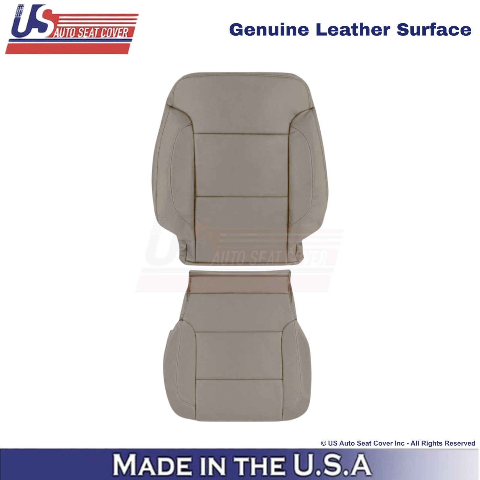 2014-2019 For Chevy Silverado 1500 LT LS Genuine Leather Driver Side Covers Dune
