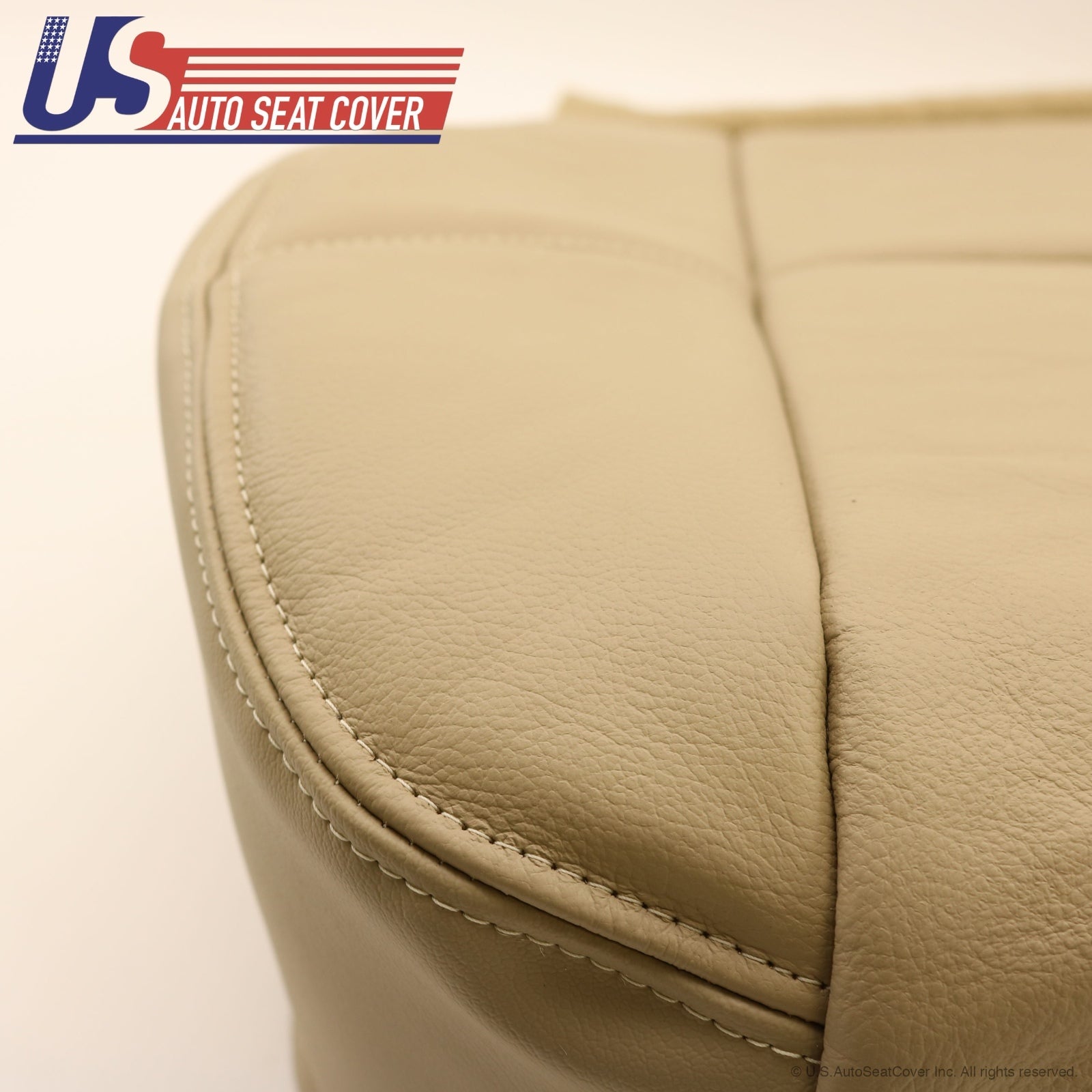 For a 2007 to 2012 GMC Sierra  Leather Driver Bottom Seat Upholstery Light Tan
