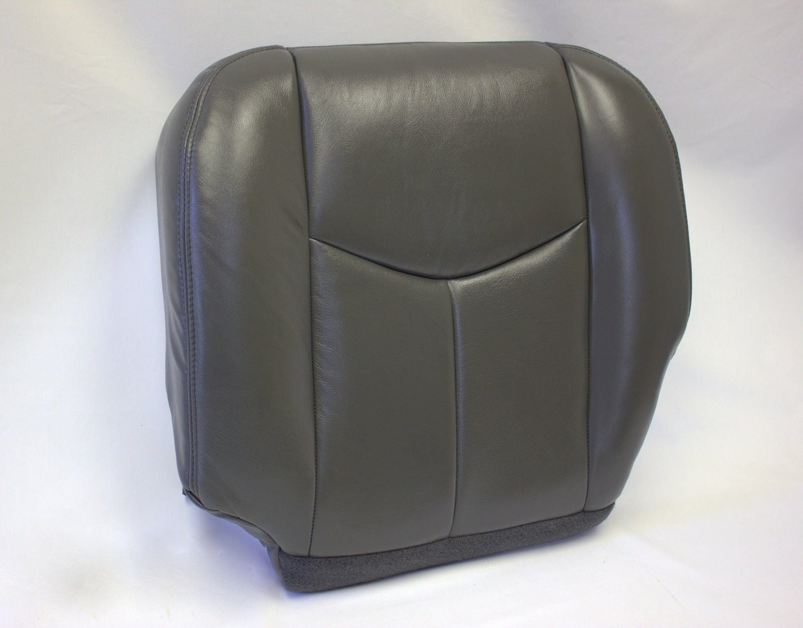 2003 to 2007 Fits Chevy Silverado Passenger Bottom Leather Seat Cover Dark Gray