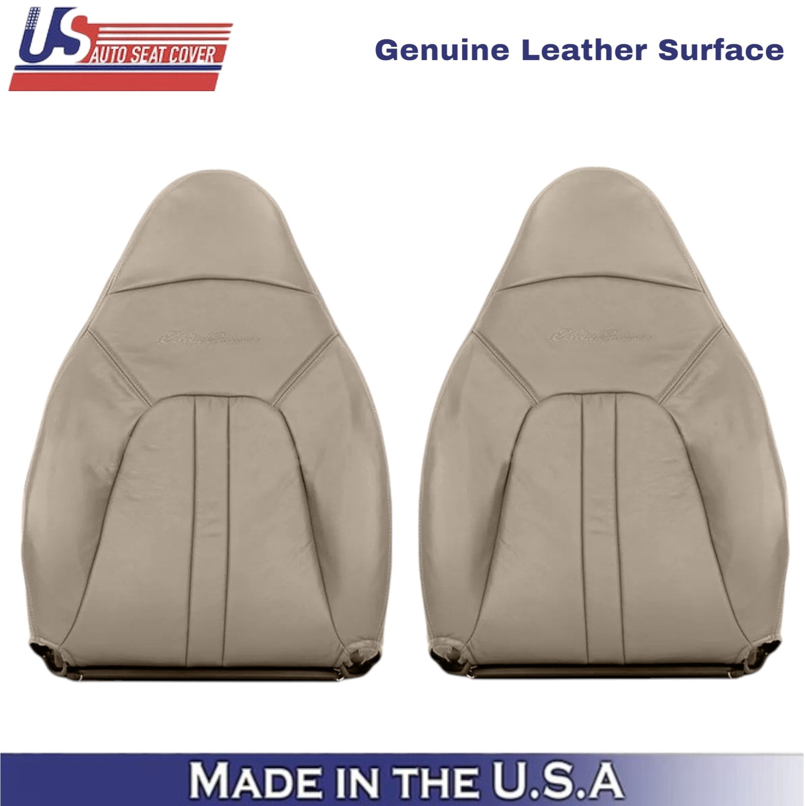 2000-2002 For Ford Expedition Eddie Bauer Leather Front Top Covers Med Parchment