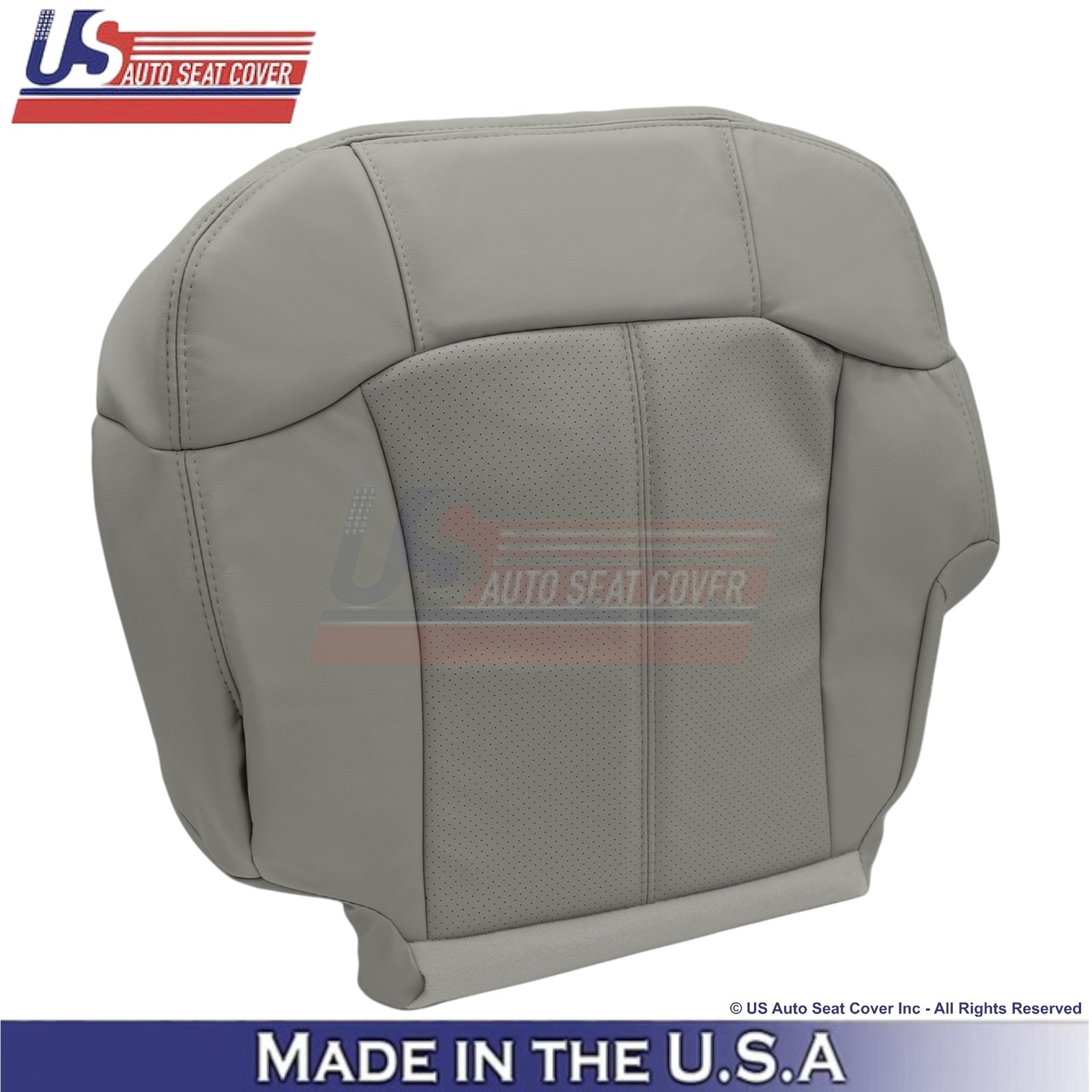 2002 For Cadillac Escalade Leatherette Driver Top/Bottom Seat Covers Pewter Gray