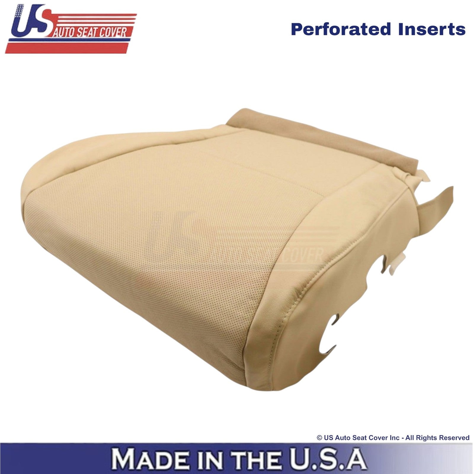 2010-2015 For Lexus RX350 RX450 Leather Perf. Driver Bottom Seat Cover Parchment