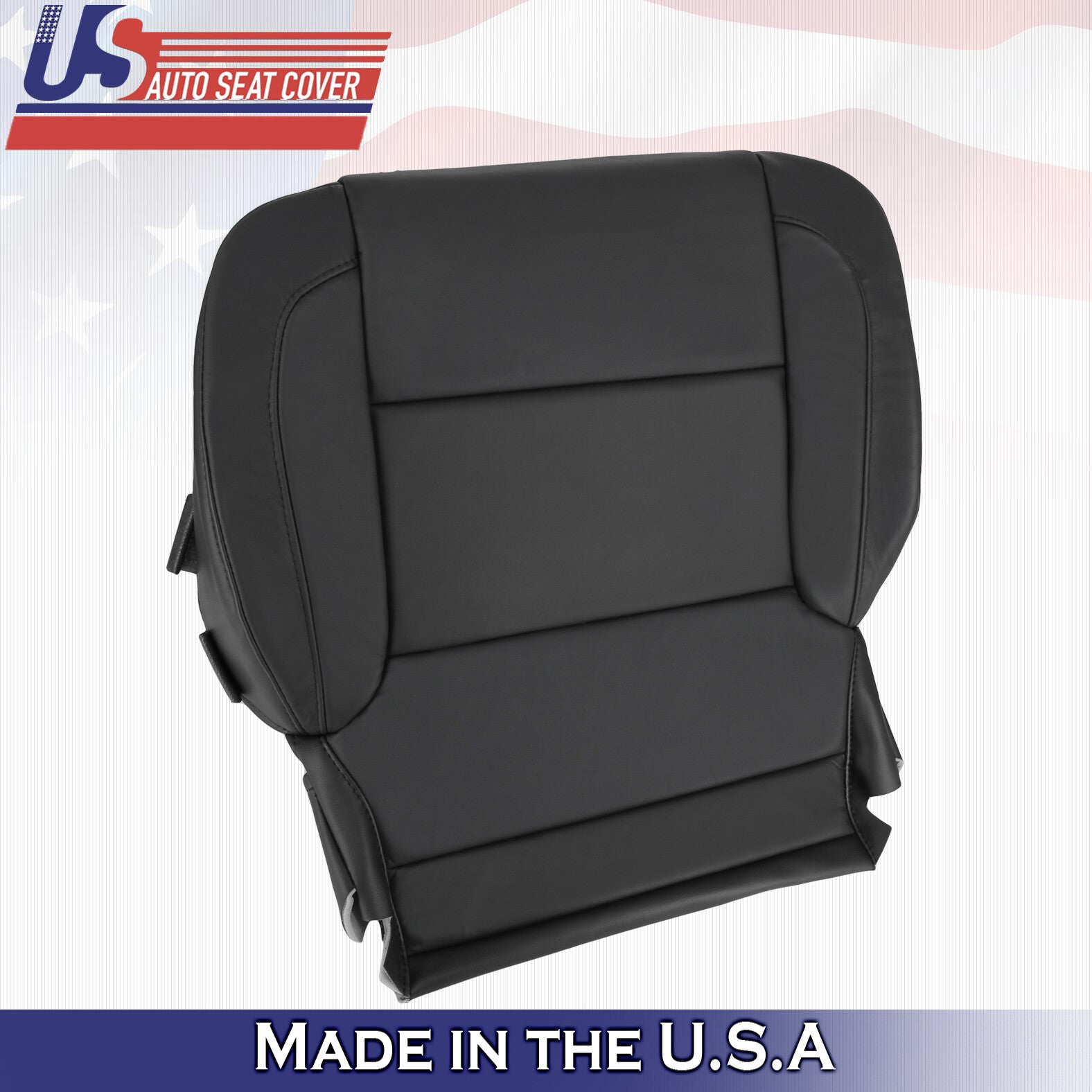 2015 For Chevy Silverado 2500 3500 Driver Top & Bottom Leather Seat Covers Black