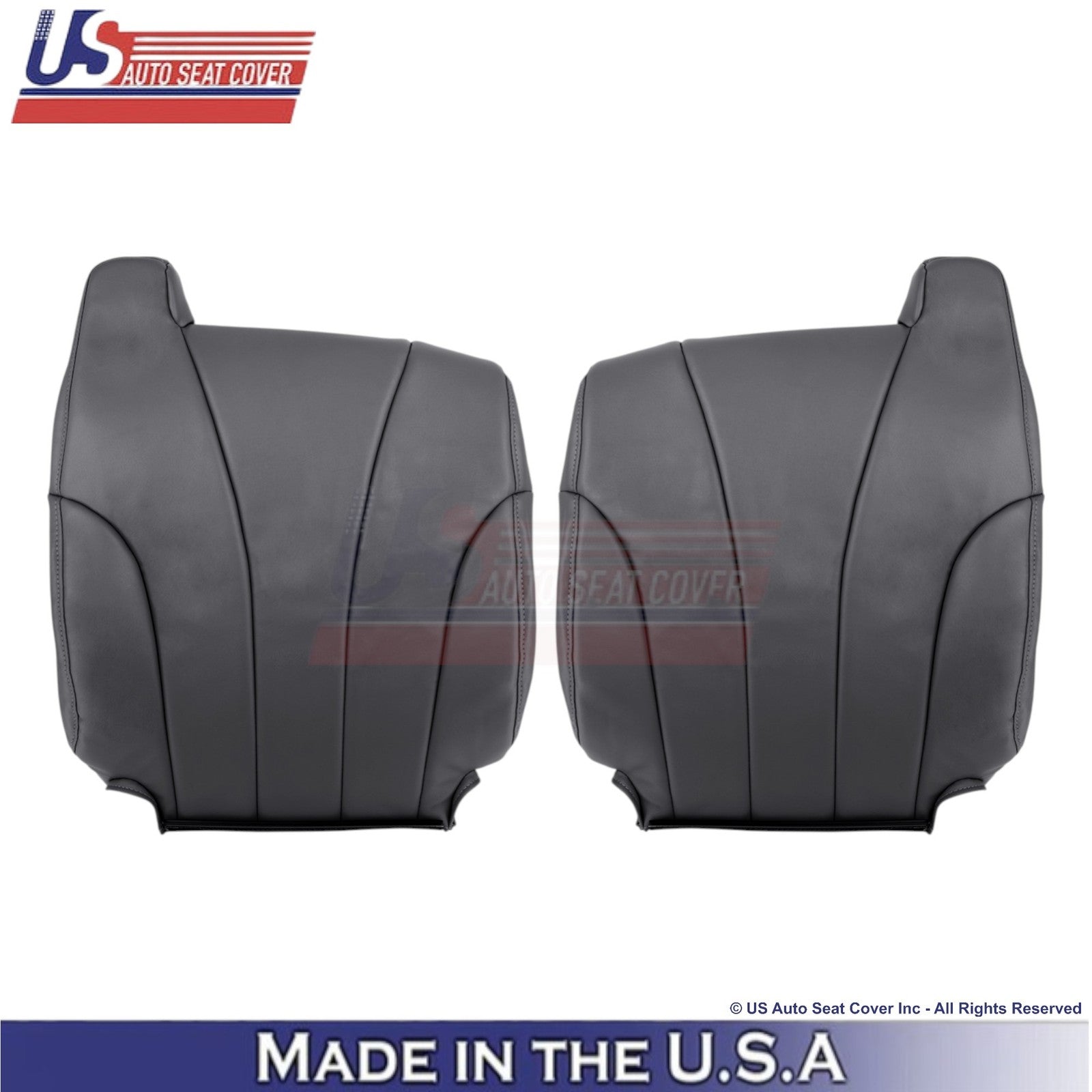 1999-2002 For Chevy Silverado W/T Leatherette Front Top Covers Dark Graphite