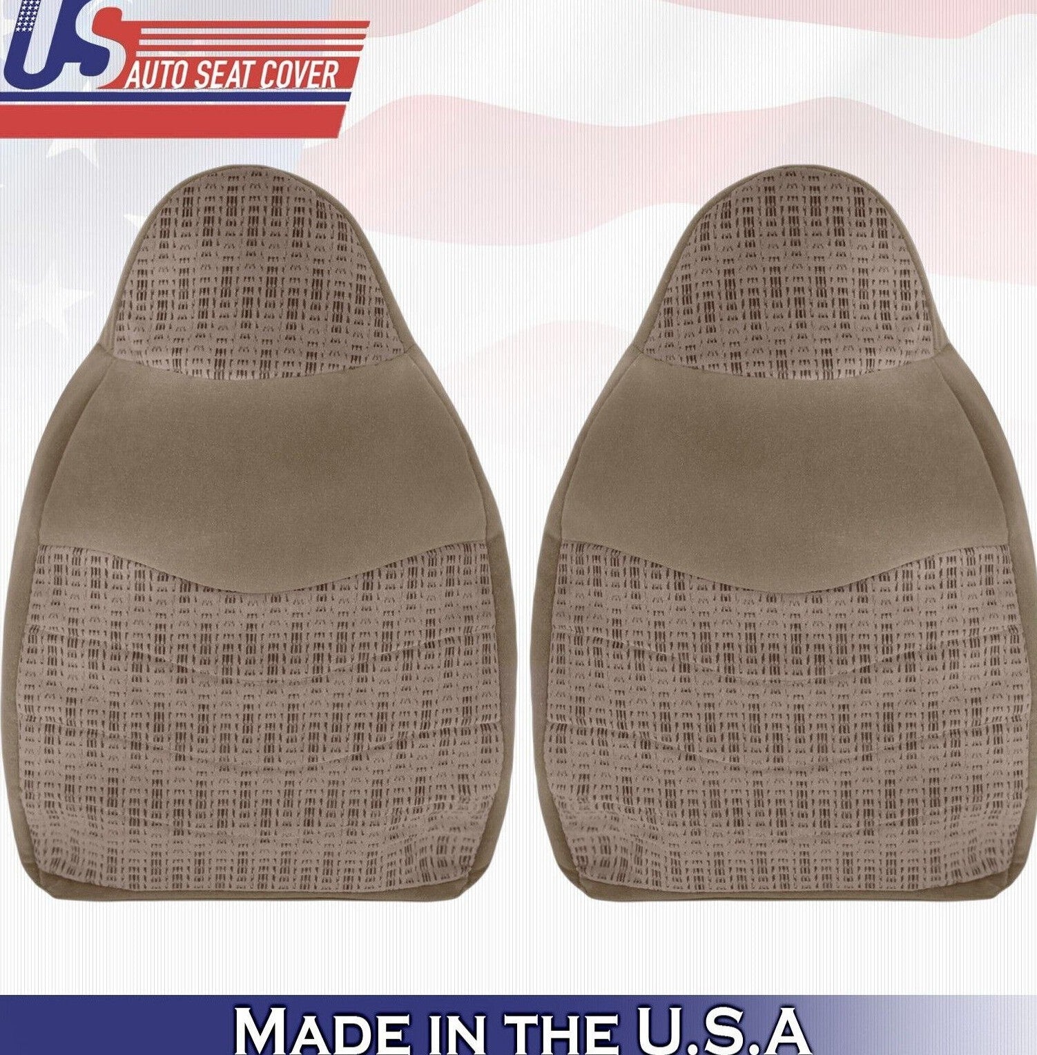1999 For Ford F450 F550 XLT Driver & Passenger 2x Top Cloth Seat Covers Tan