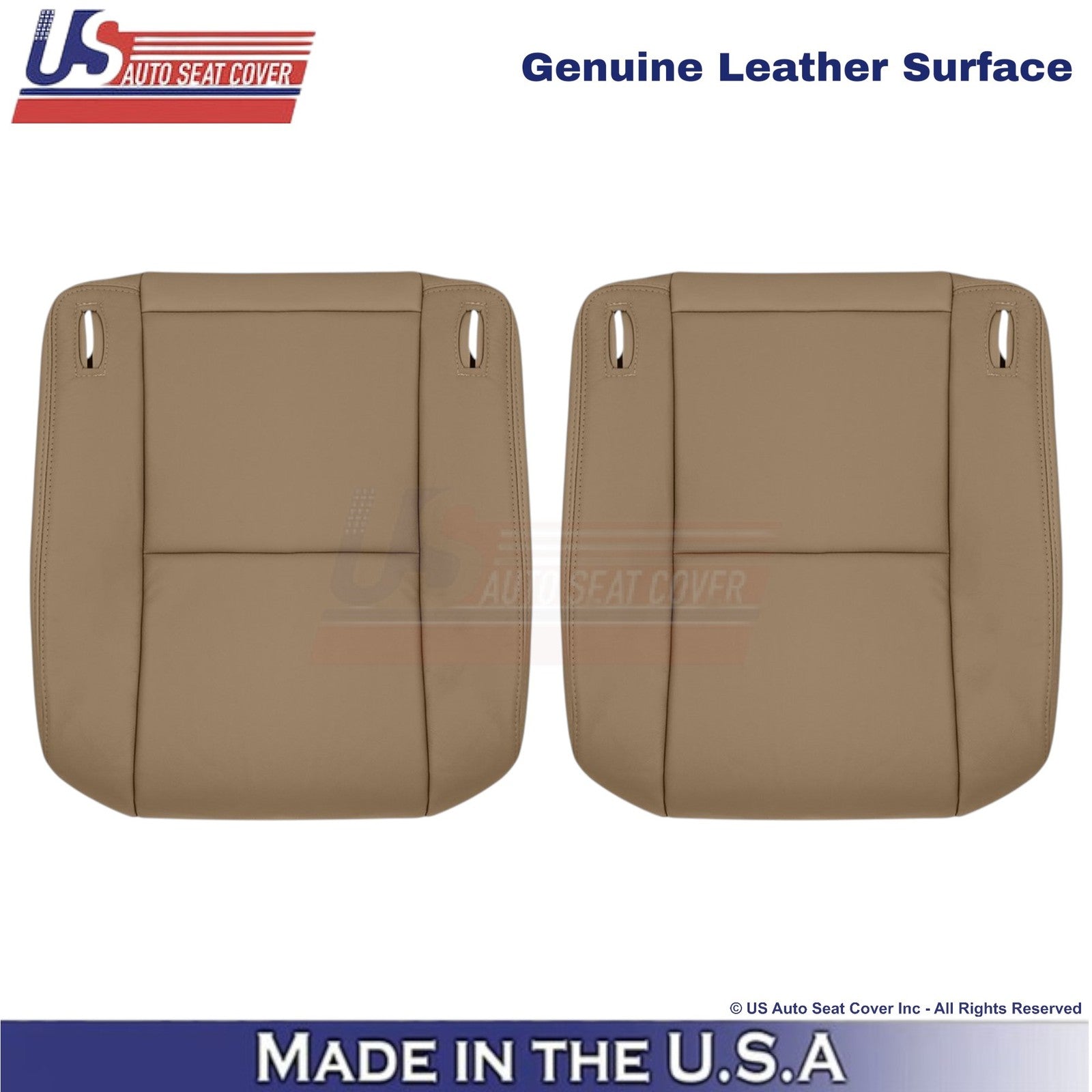 1998-2003 For Toyota Sienna Genuine Leather Front Bottom Seat Covers Dark Oak