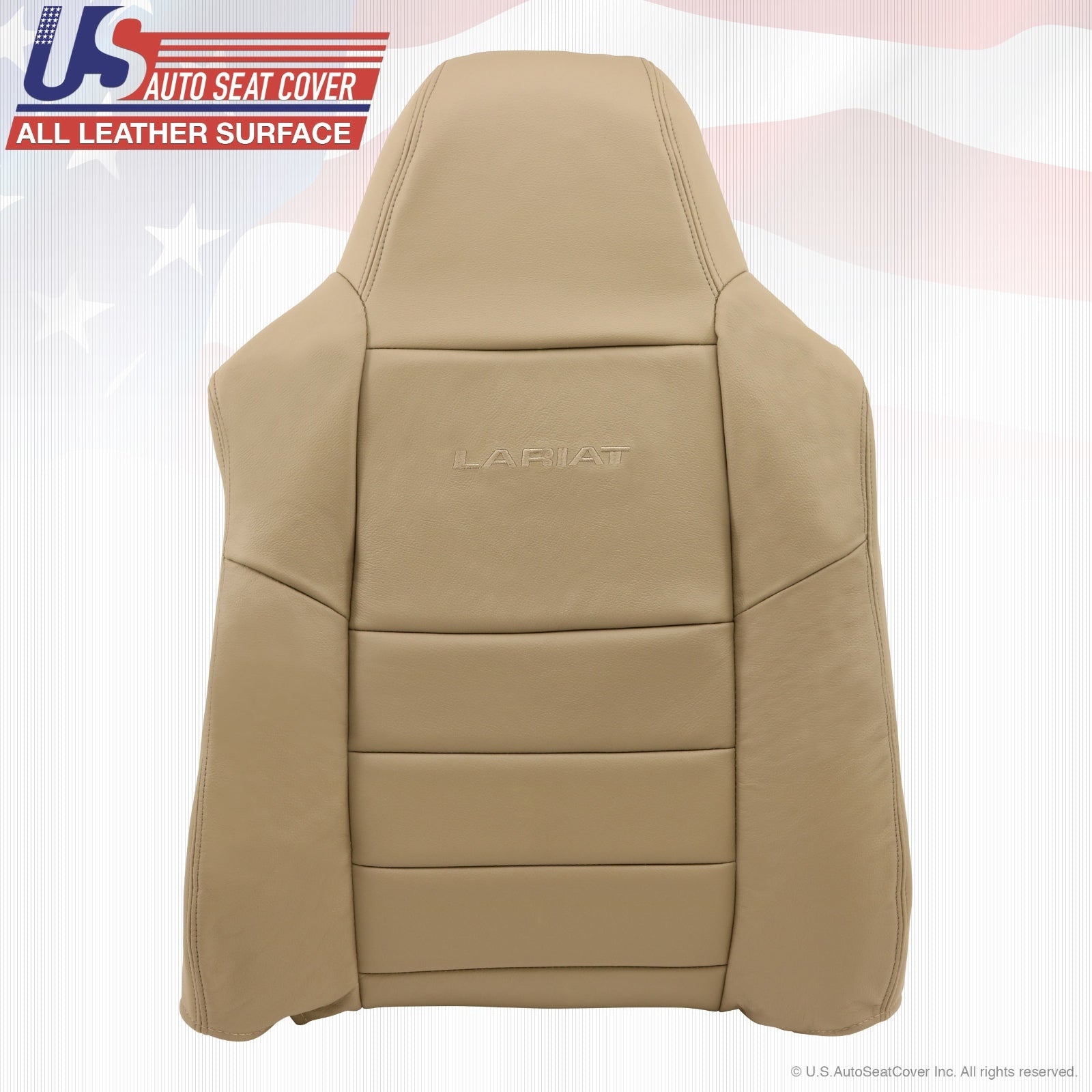 2002 - 07 Ford F250 F-350 Super Duty Driver Top Lean-Back Leather Seat Cover Tan