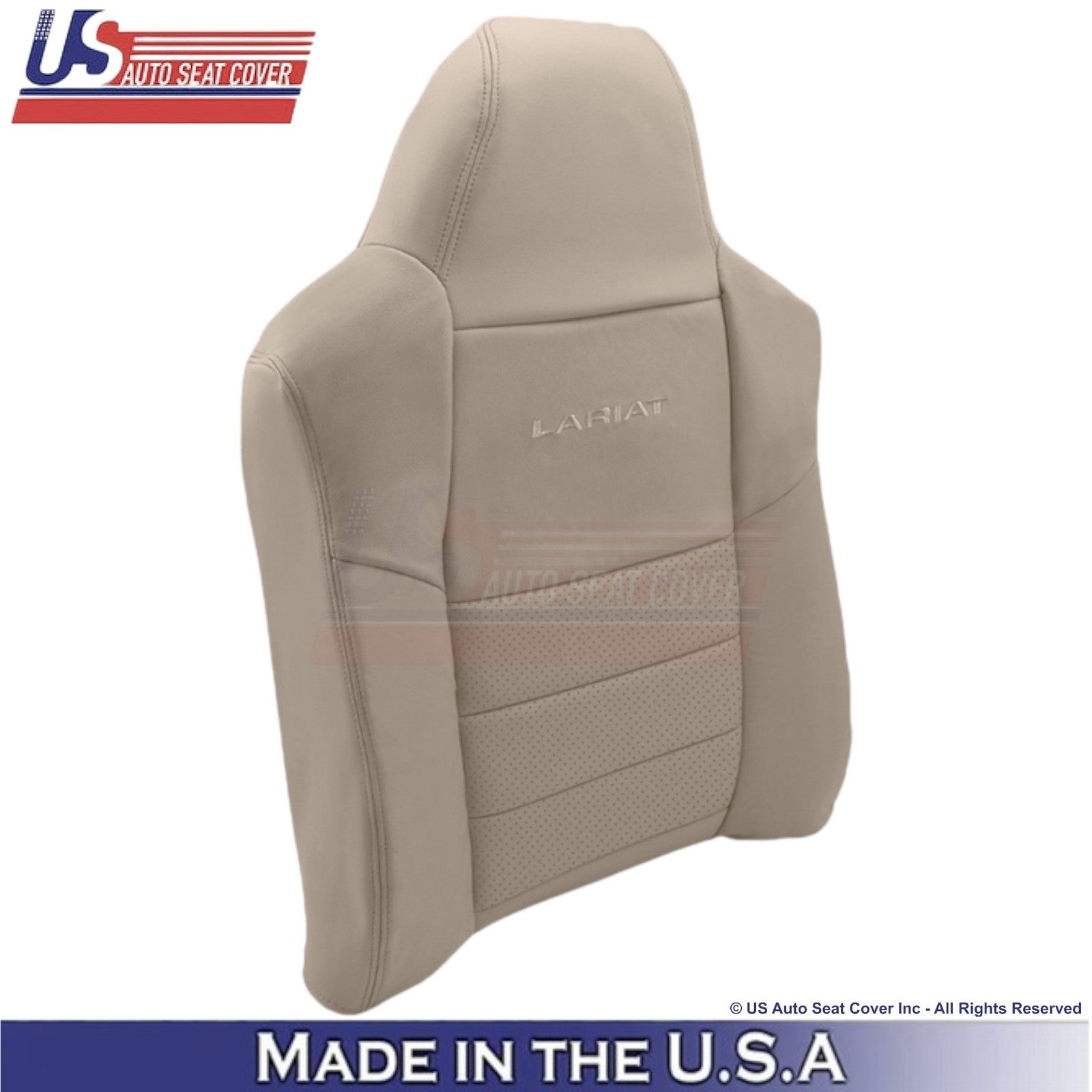 2002-2003 Fits Ford F250 F350 Lariat Leather Perf Top Replacement Covers Tan