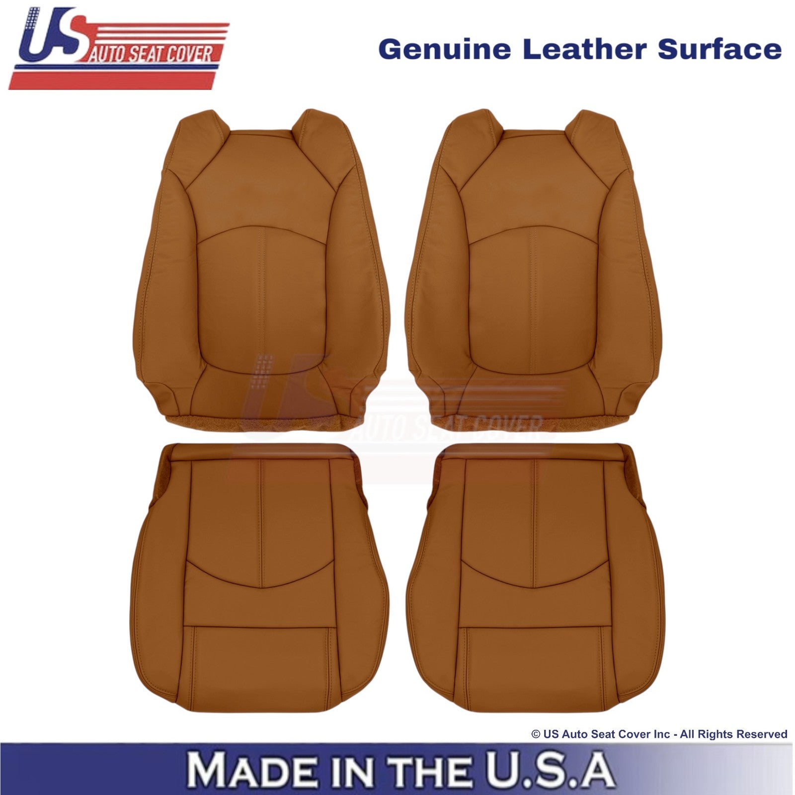 2013-2014 Fits Chevy Traverse Genuine Leather Front Replacement Covers Mojave